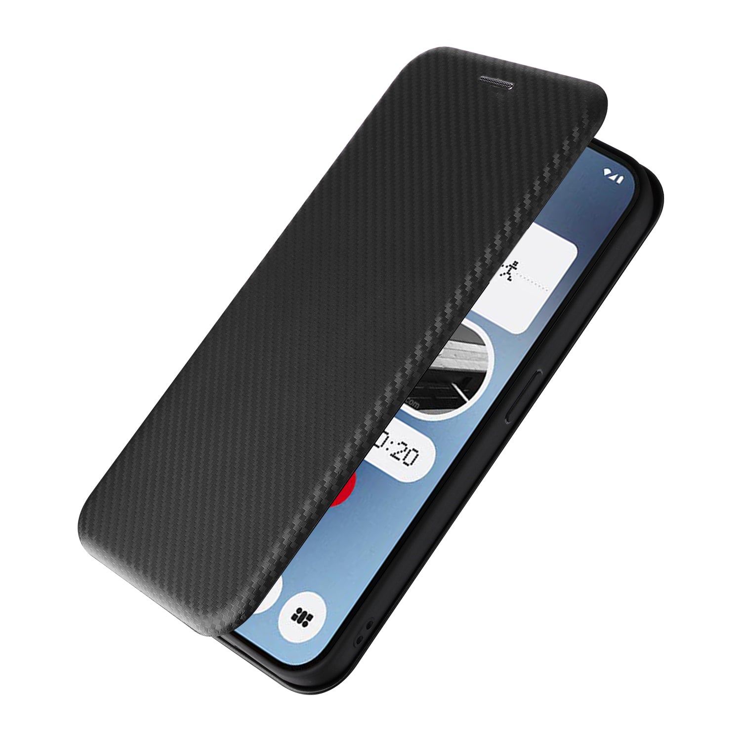 For Nothing Phone (2a) Case Carbon Fiber Texture PU Leather Magnetic Closure Phone Cover