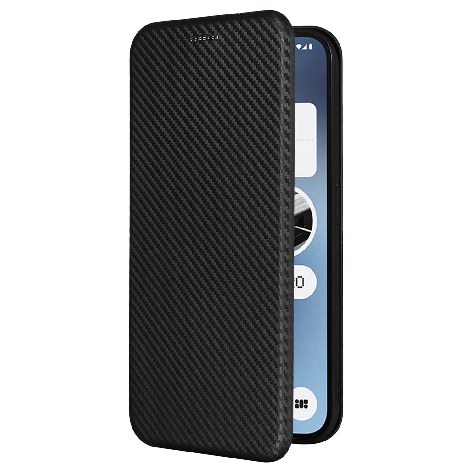 For Nothing Phone (2a) Case Carbon Fiber Texture PU Leather Magnetic Closure Phone Cover