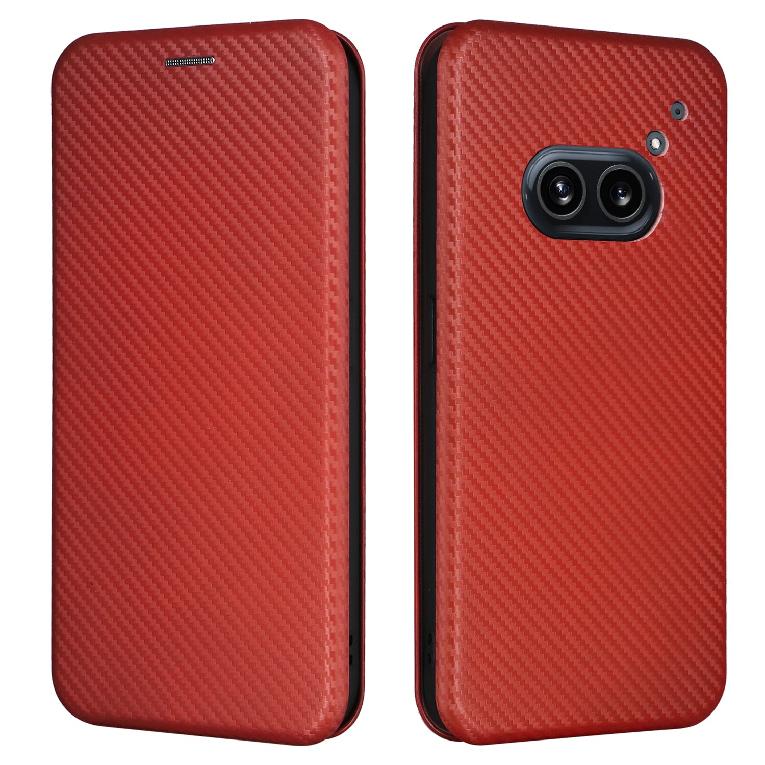 For Nothing Phone (2a) Case Carbon Fiber Texture PU Leather Magnetic Closure Phone Cover