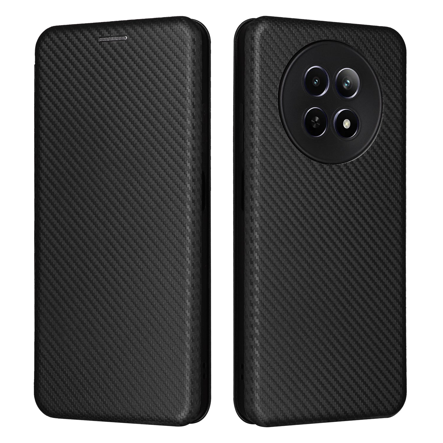 For Realme 12 / 12x 5G Case Card Slots Carbon Fiber Texture Phone Cover
