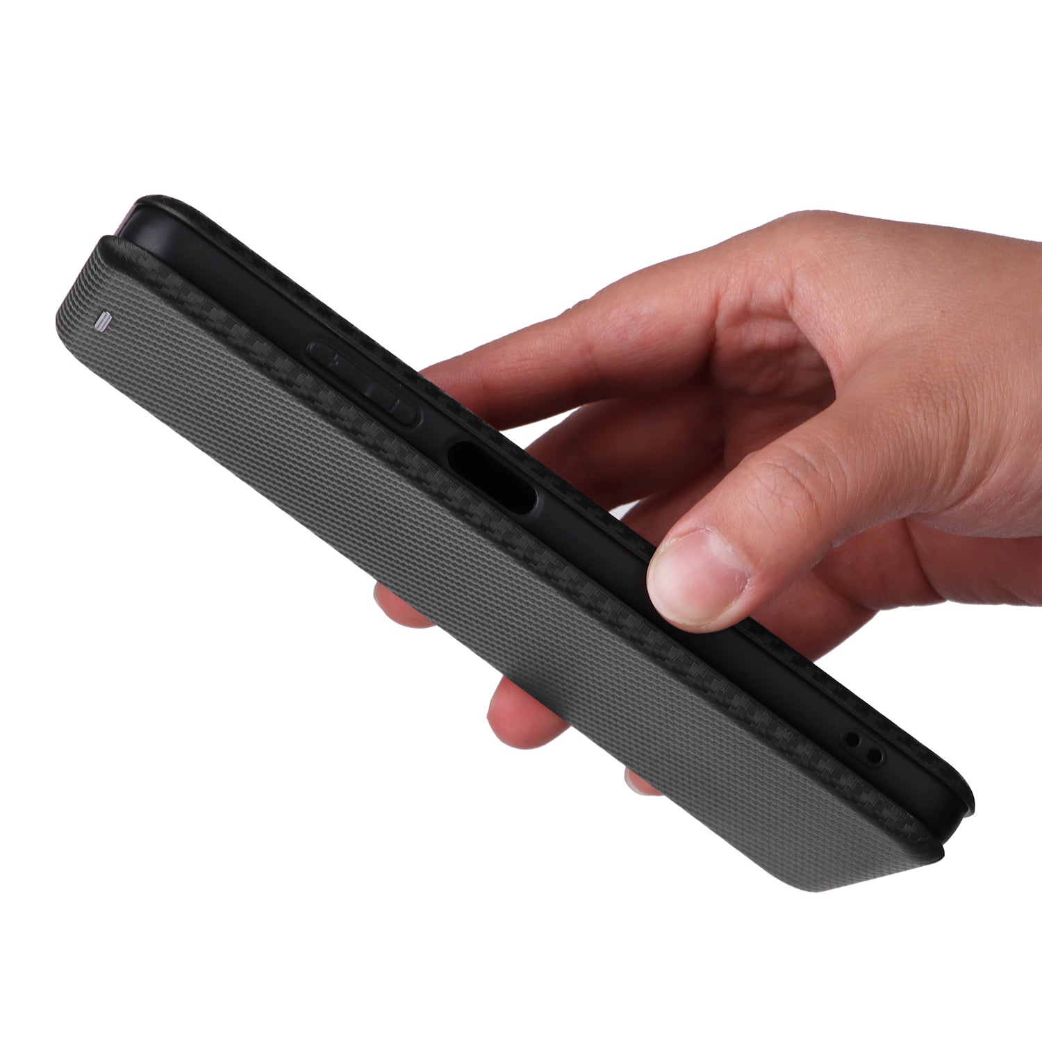 For Realme 12 / 12x 5G Case Card Slots Carbon Fiber Texture Phone Cover