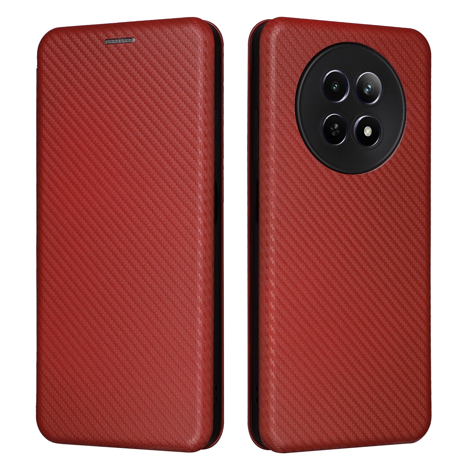 For Realme 12 / 12x 5G Case Card Slots Carbon Fiber Texture Phone Cover