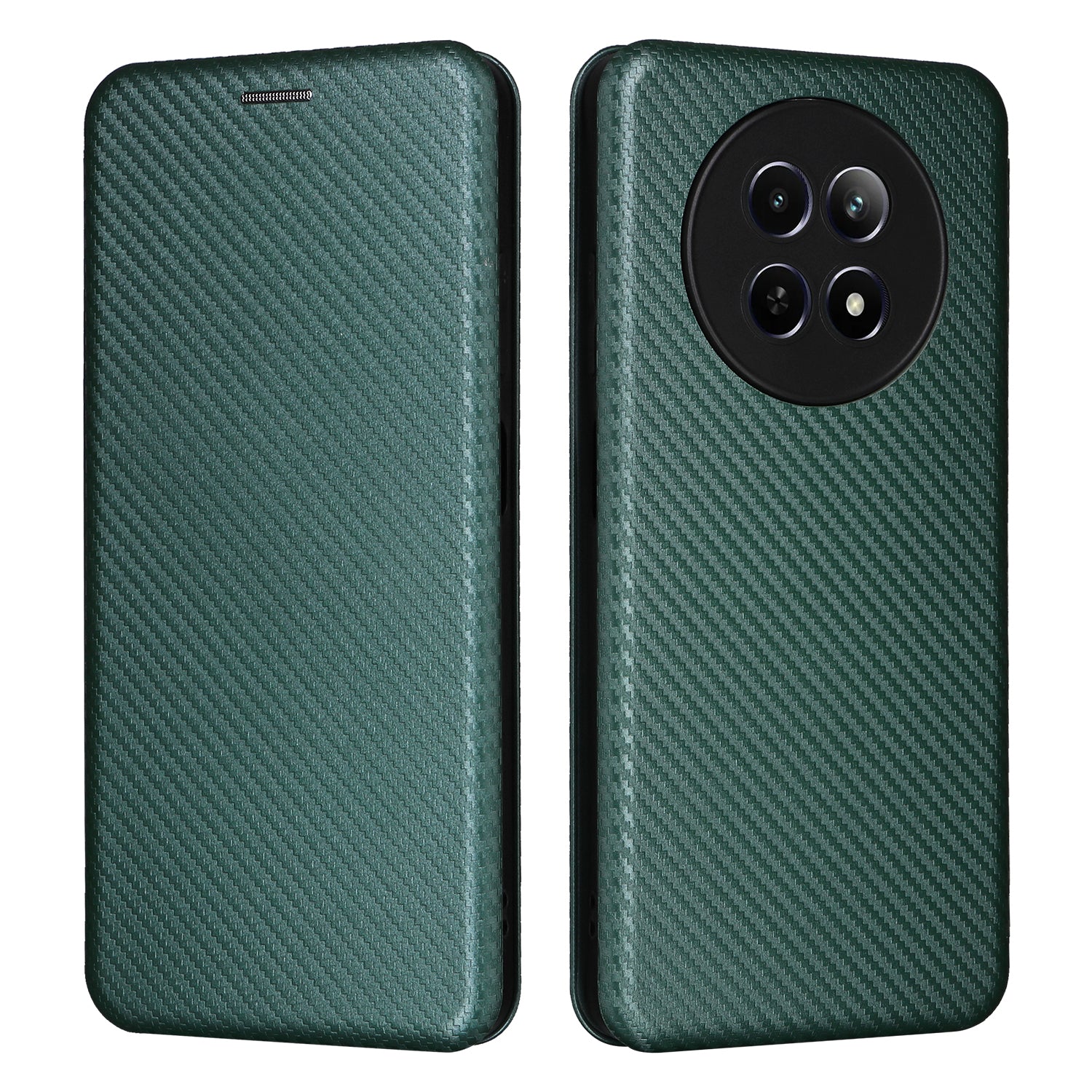 For Realme 12 / 12x 5G Case Card Slots Carbon Fiber Texture Phone Cover
