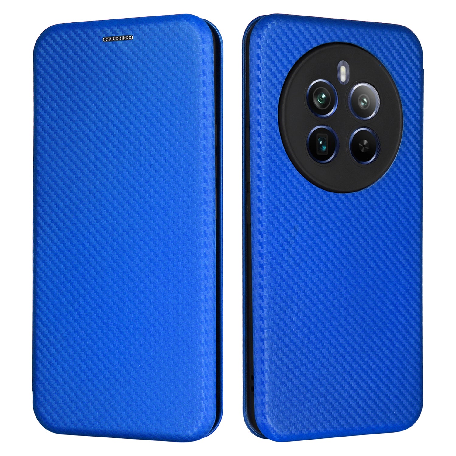 For Realme 12 Pro 5G / 12 Pro+ 5G Case Card Slots Leather Phone Cover Carbon Fiber Texture
