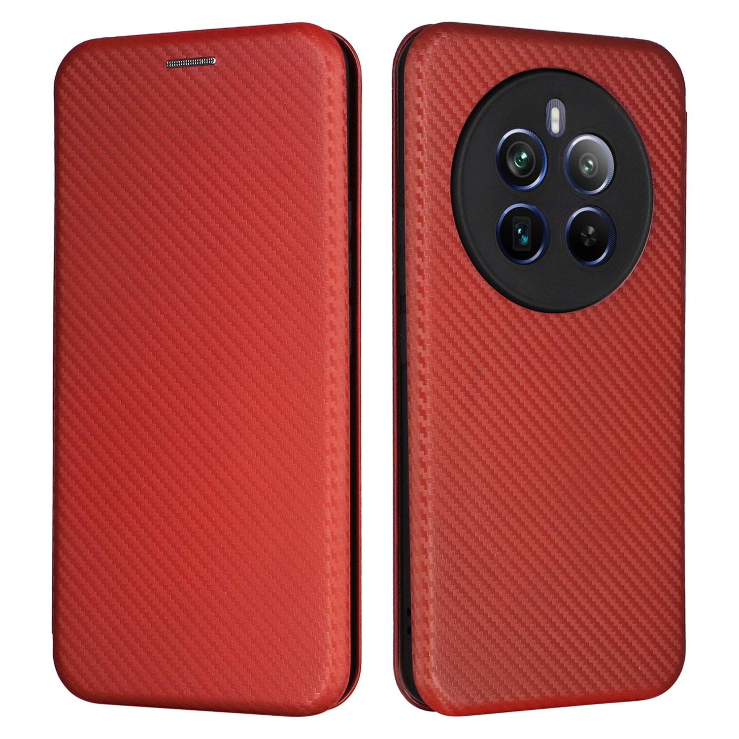For Realme 12 Pro 5G / 12 Pro+ 5G Case Card Slots Leather Phone Cover Carbon Fiber Texture