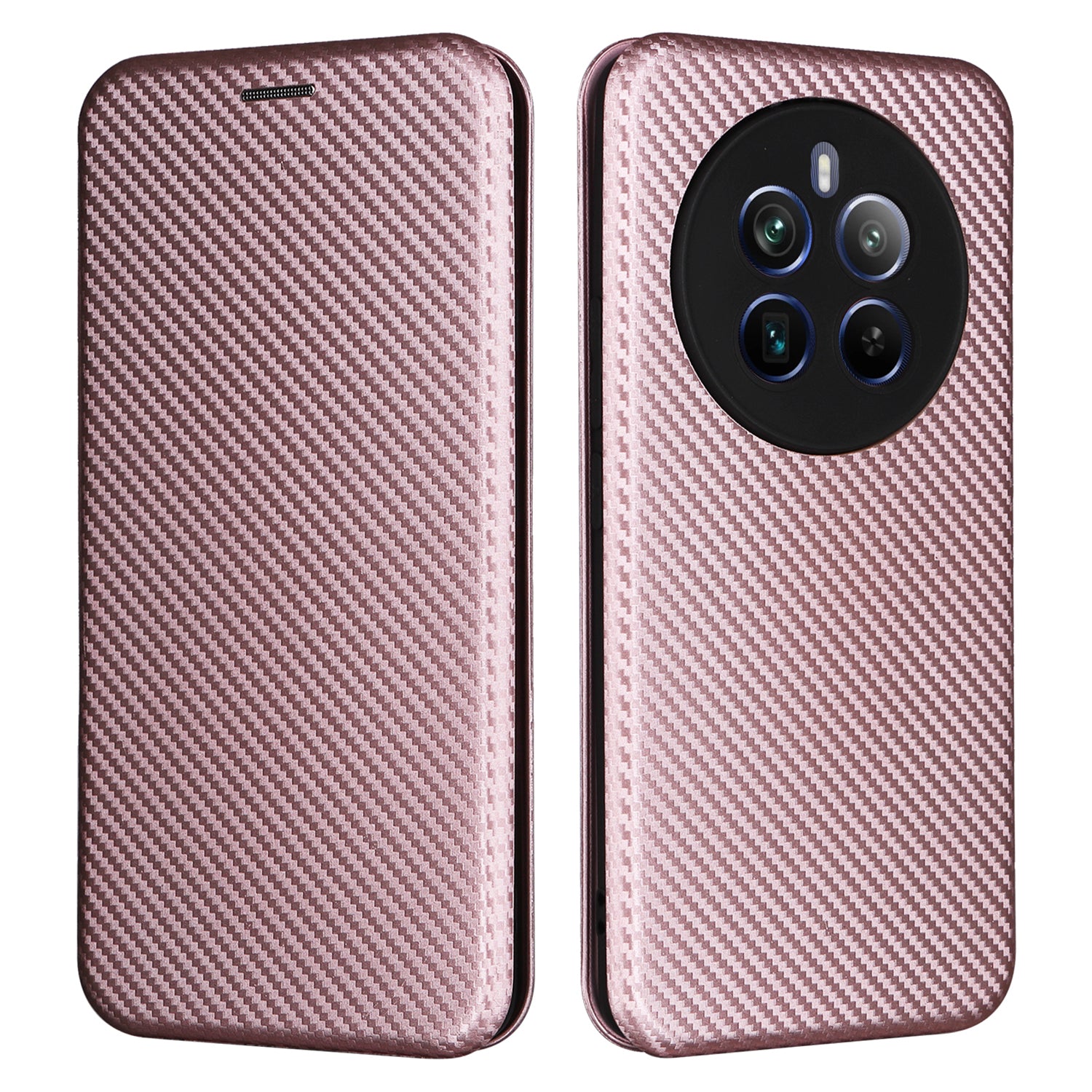 For Realme 12 Pro 5G / 12 Pro+ 5G Case Card Slots Leather Phone Cover Carbon Fiber Texture