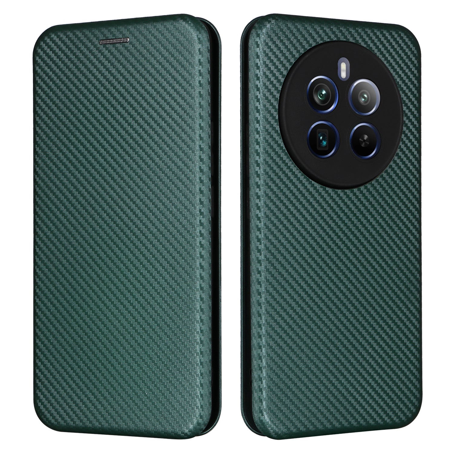 For Realme 12 Pro 5G / 12 Pro+ 5G Case Card Slots Leather Phone Cover Carbon Fiber Texture