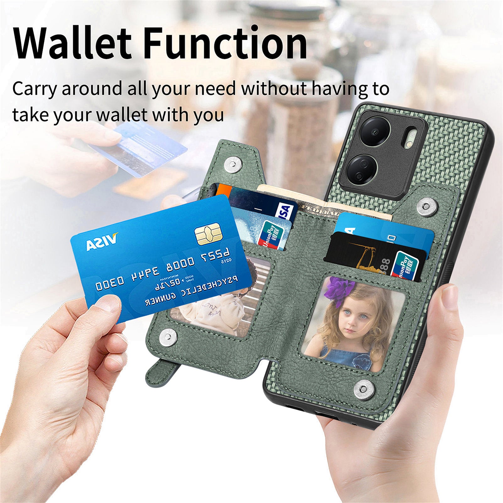 C1-04 For Xiaomi Redmi 13C 4G / Poco C65 4G Wallet Phone Case Kickstand PU+PC+TPU Phone Cover