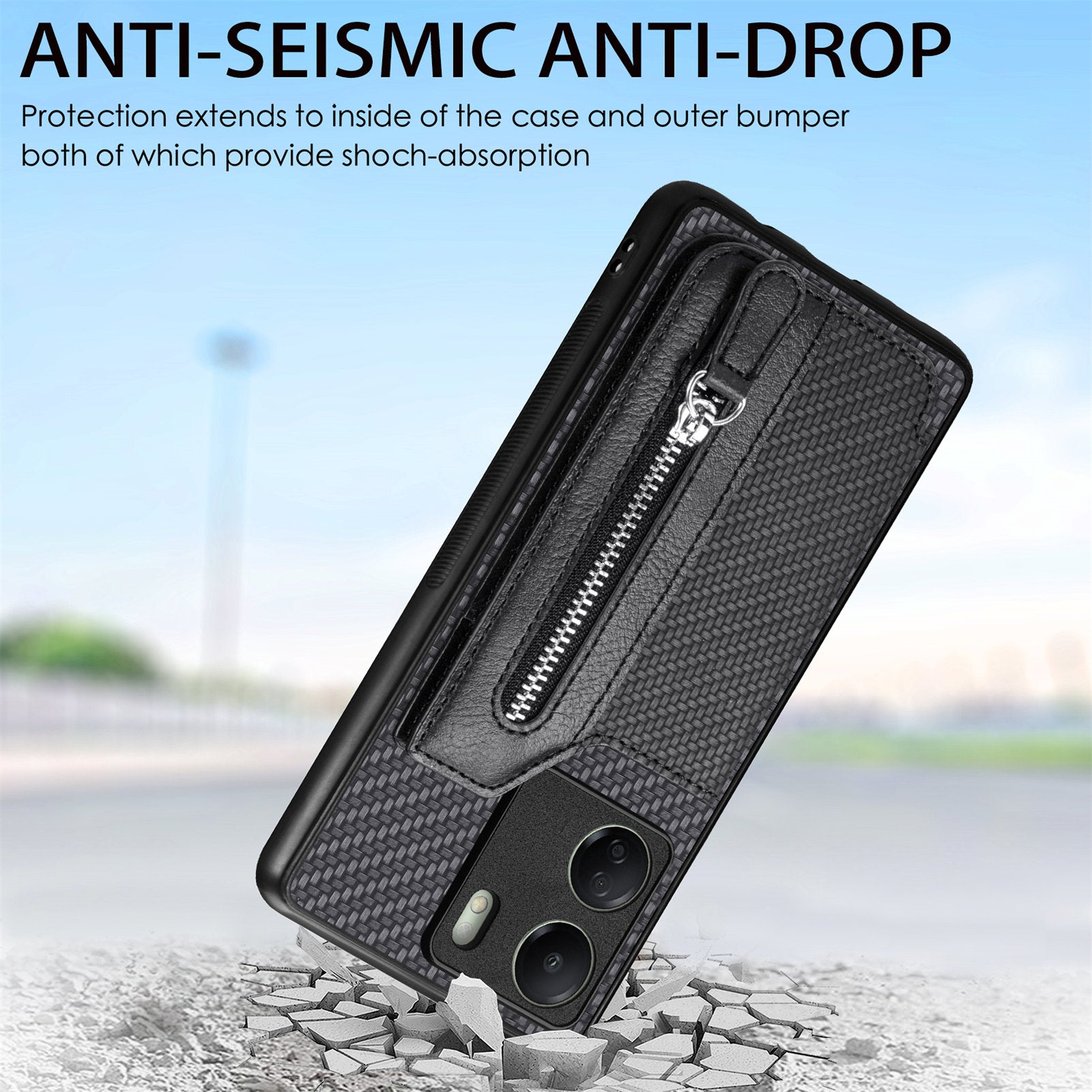 C1-04 For Xiaomi Redmi 13C 4G / Poco C65 4G Wallet Phone Case Kickstand PU+PC+TPU Phone Cover