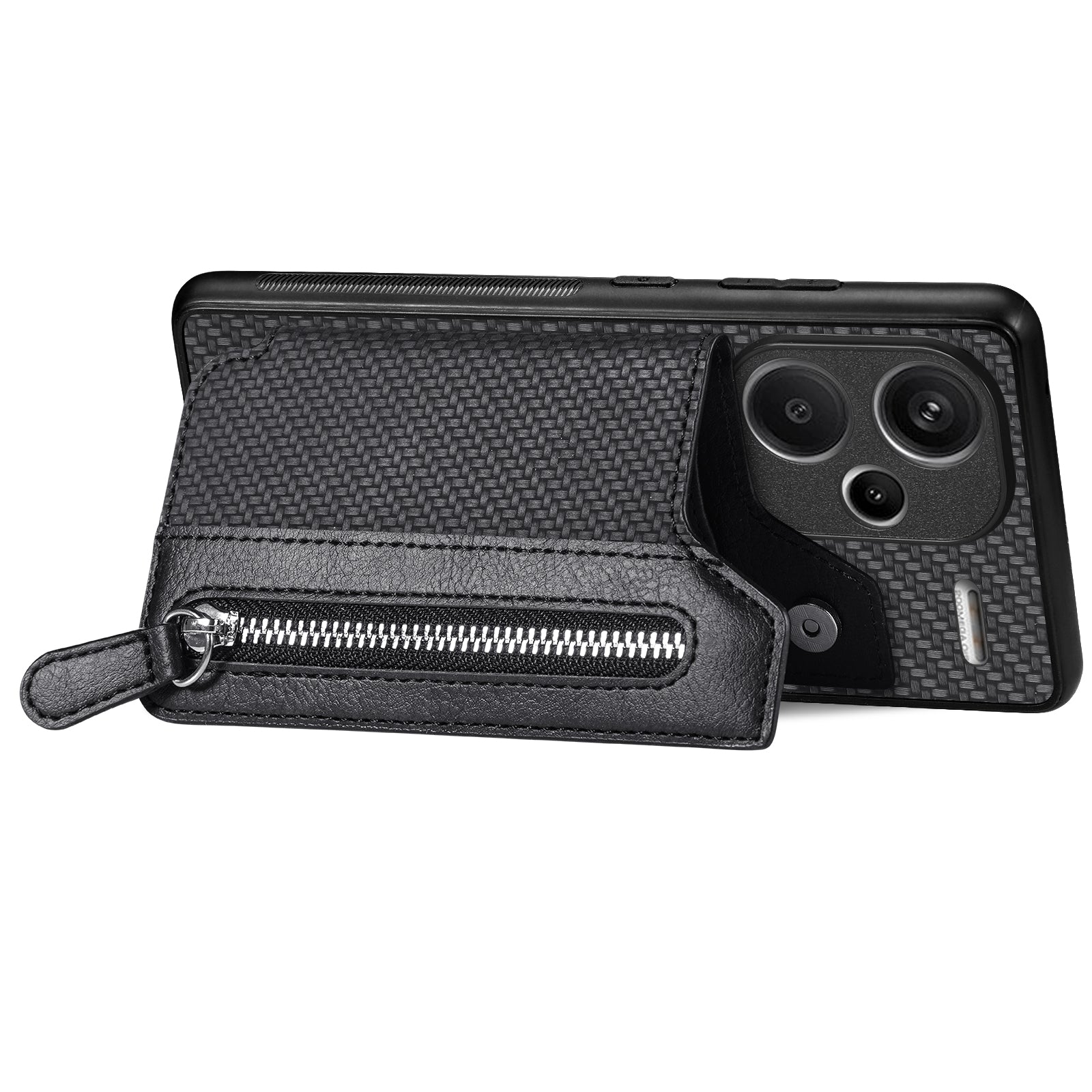 C1-04 For Xiaomi Redmi Note 13 Pro+ 5G Case Carbon Fiber Leather Coated PC+TPU Phone Cover