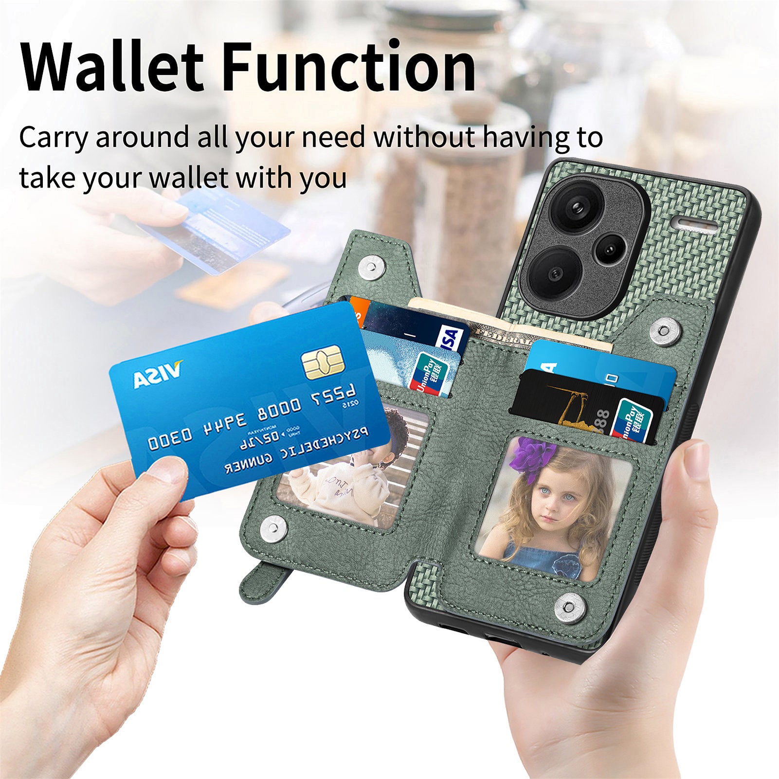 C1-04 For Xiaomi Redmi Note 13 Pro+ 5G Case Carbon Fiber Leather Coated PC+TPU Phone Cover