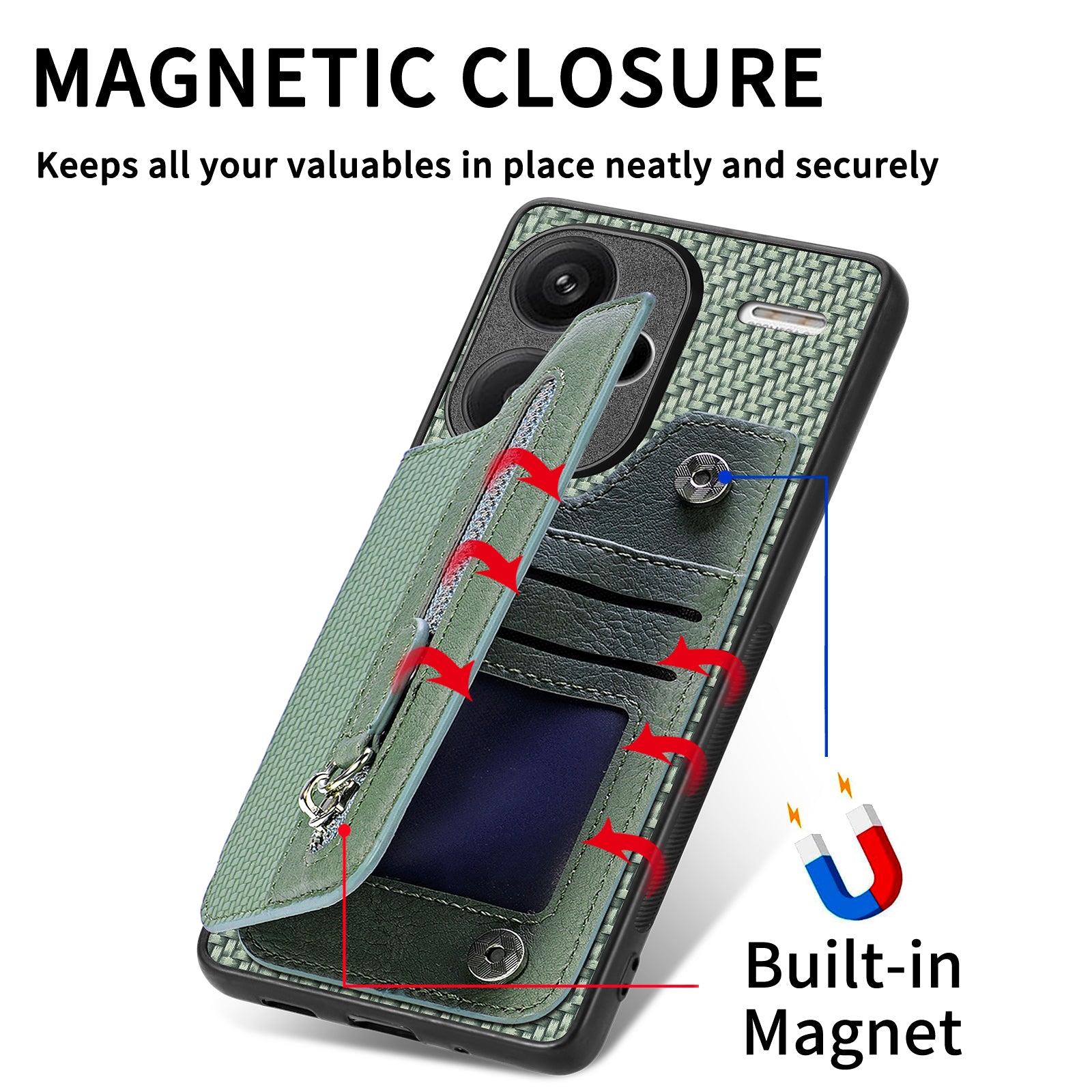 C1-04 For Xiaomi Redmi Note 13 Pro+ 5G Case Carbon Fiber Leather Coated PC+TPU Phone Cover