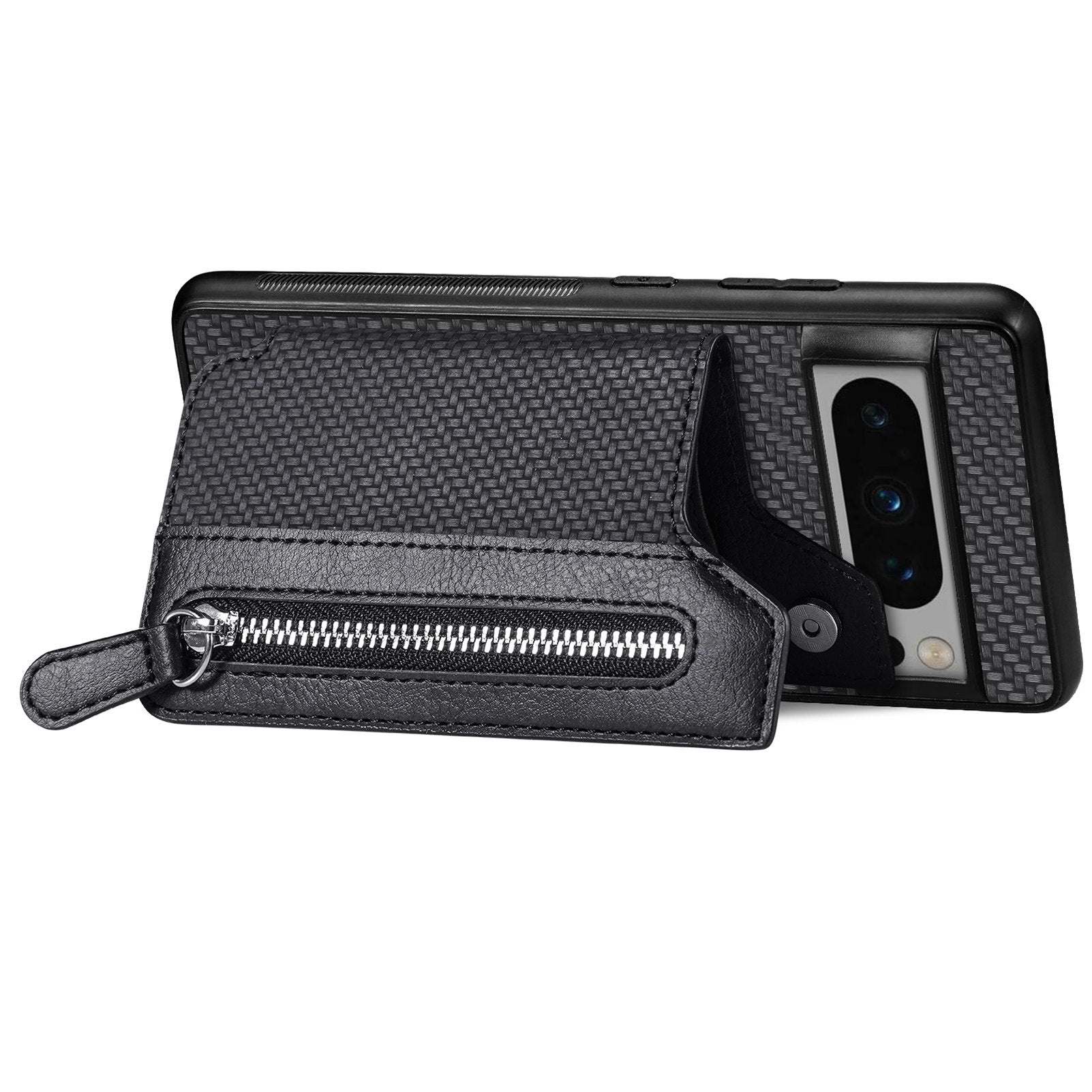 C1-04 For Google Pixel 8 Pro Phone Case Kickstand PU+PC+TPU Wallet Phone Cover