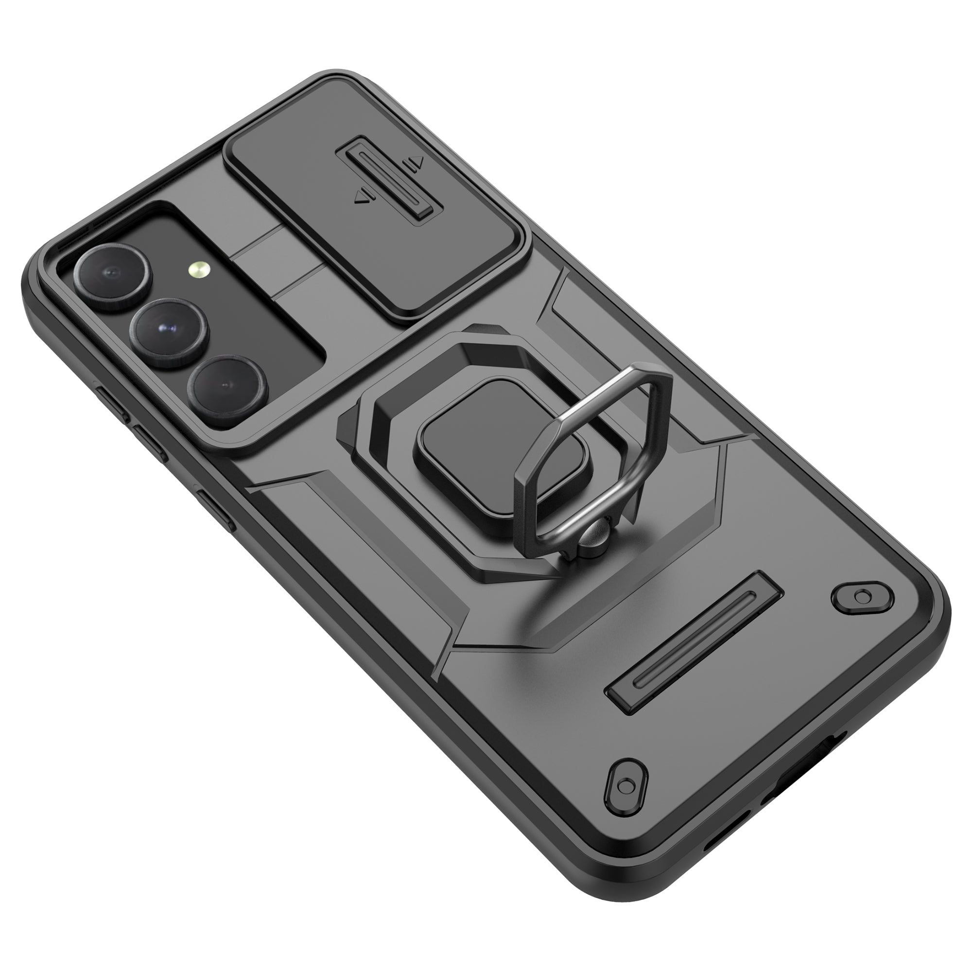 For Samsung Galaxy A55 5G Case PC+TPU Anti-scratch Phone Protective Cover with Slide Lens Cover