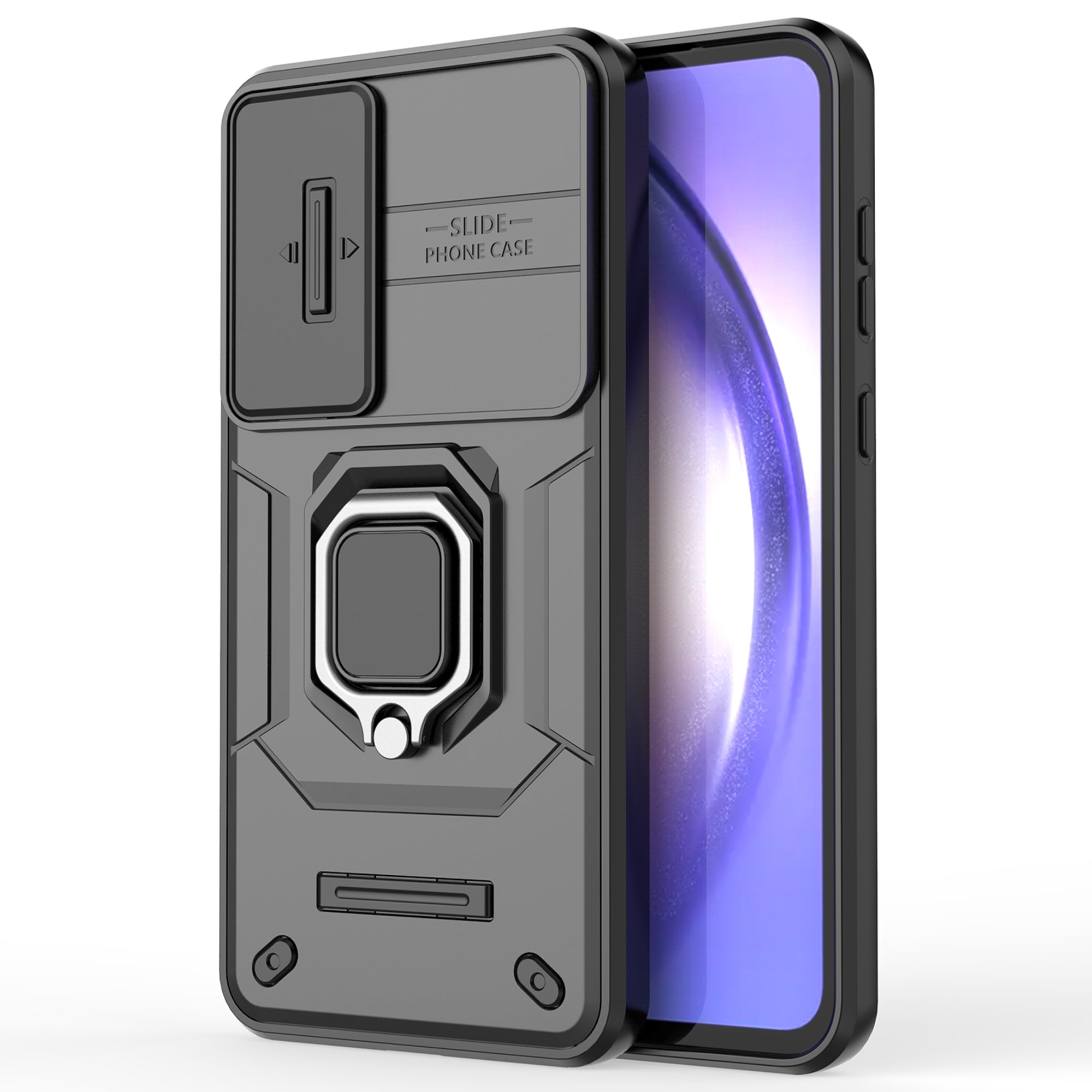 For Samsung Galaxy A55 5G Case PC+TPU Anti-scratch Phone Protective Cover with Slide Lens Cover