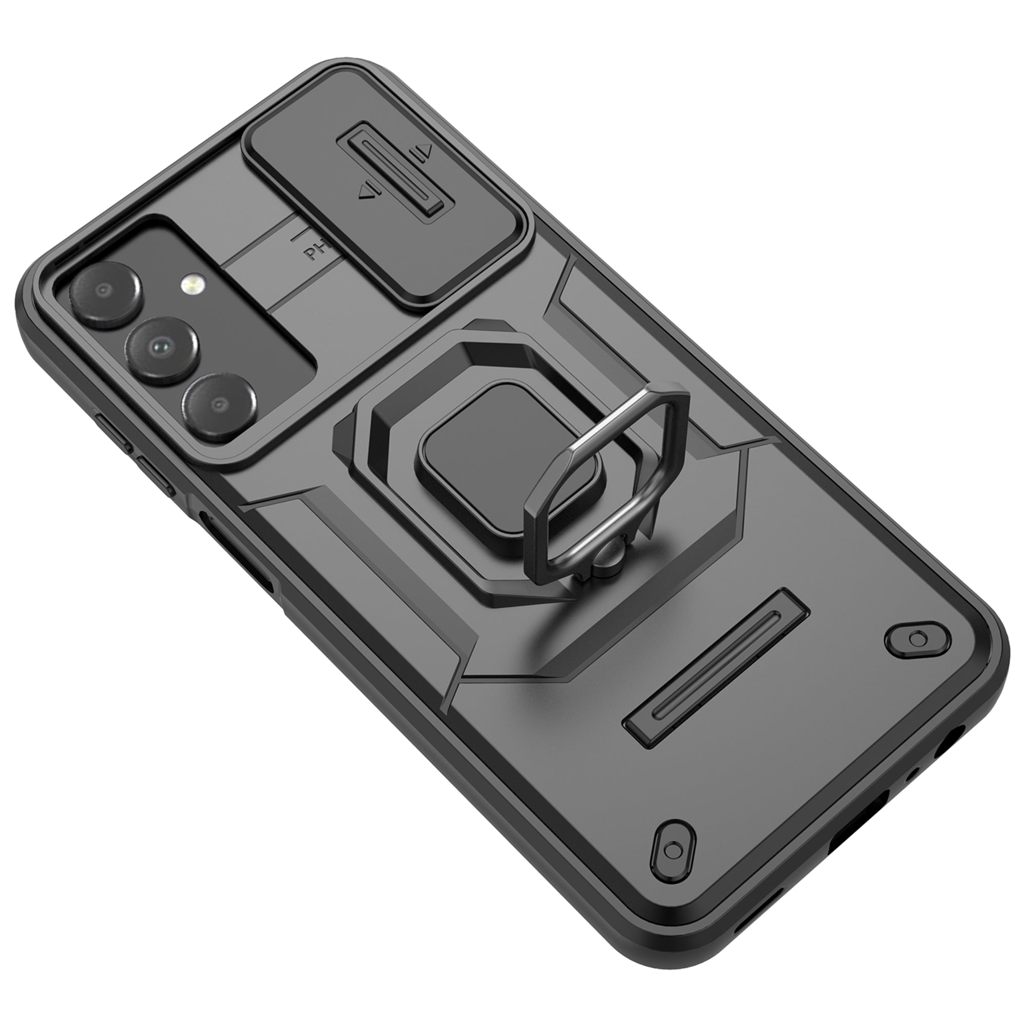 For Samsung Galaxy A15 4G / A15 5G Protective Case Slide Lens Cover PC+TPU Phone Shell