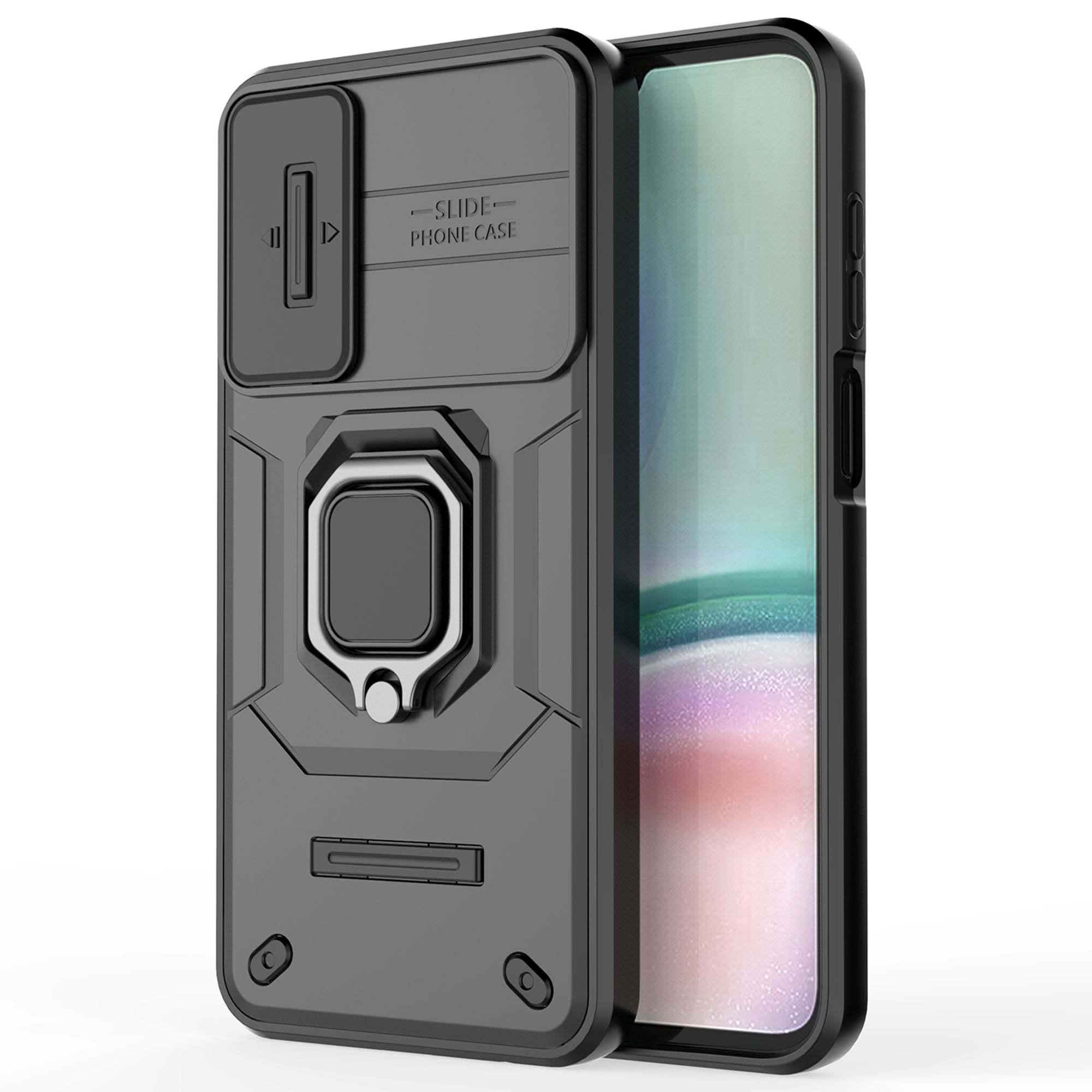 For Samsung Galaxy A15 4G / A15 5G Protective Case Slide Lens Cover PC+TPU Phone Shell