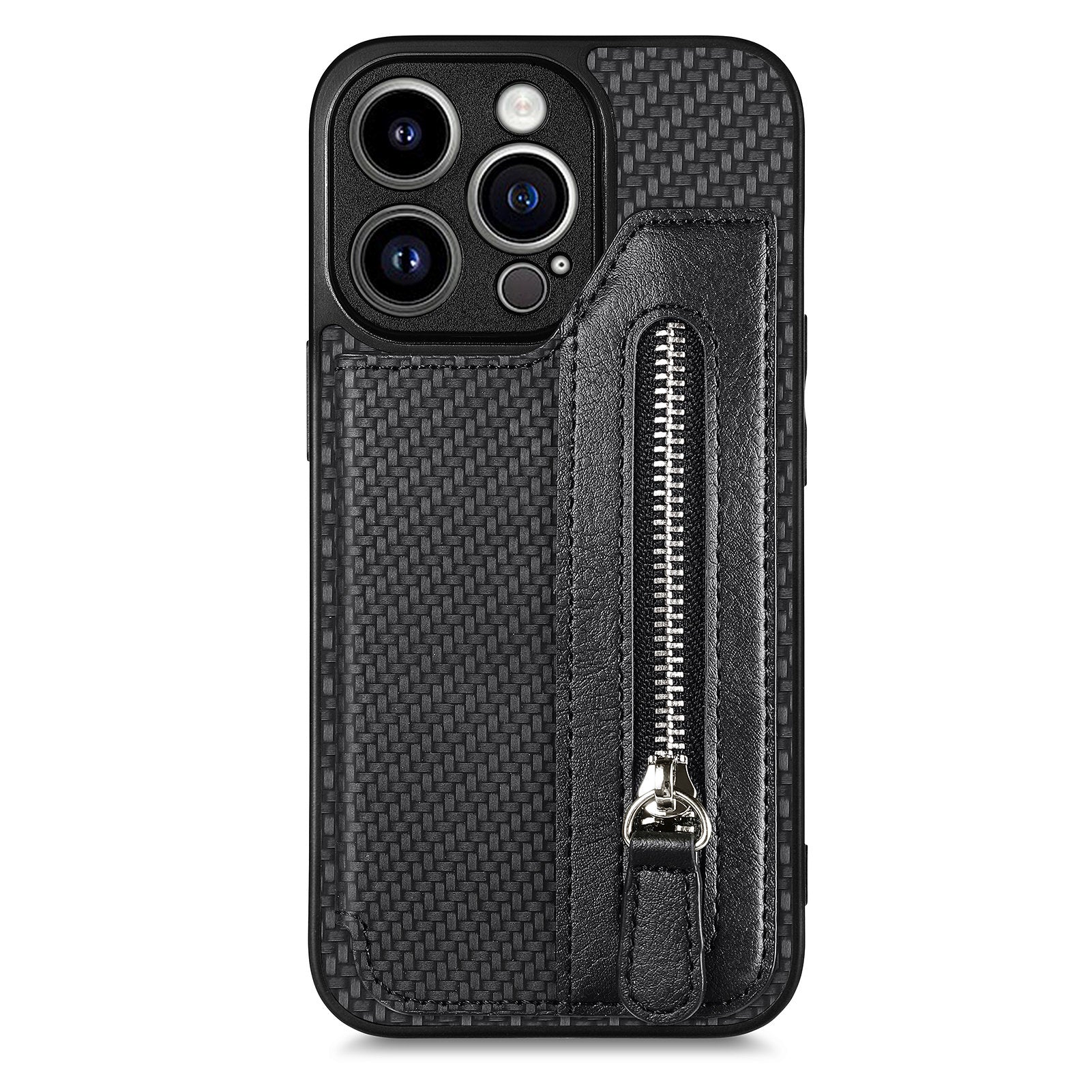 C1-04 For iPhone 13 Pro Wallet Case Kickstand Anti-Drop PU+PC+TPU Phone Cover