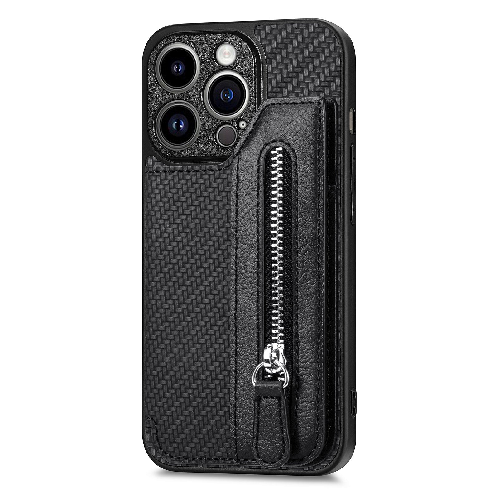 C1-04 For iPhone 13 Pro Wallet Case Kickstand Anti-Drop PU+PC+TPU Phone Cover