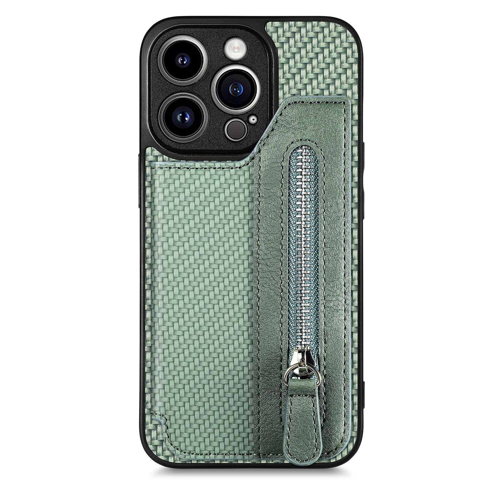 C1-04 For iPhone 13 Pro Wallet Case Kickstand Anti-Drop PU+PC+TPU Phone Cover