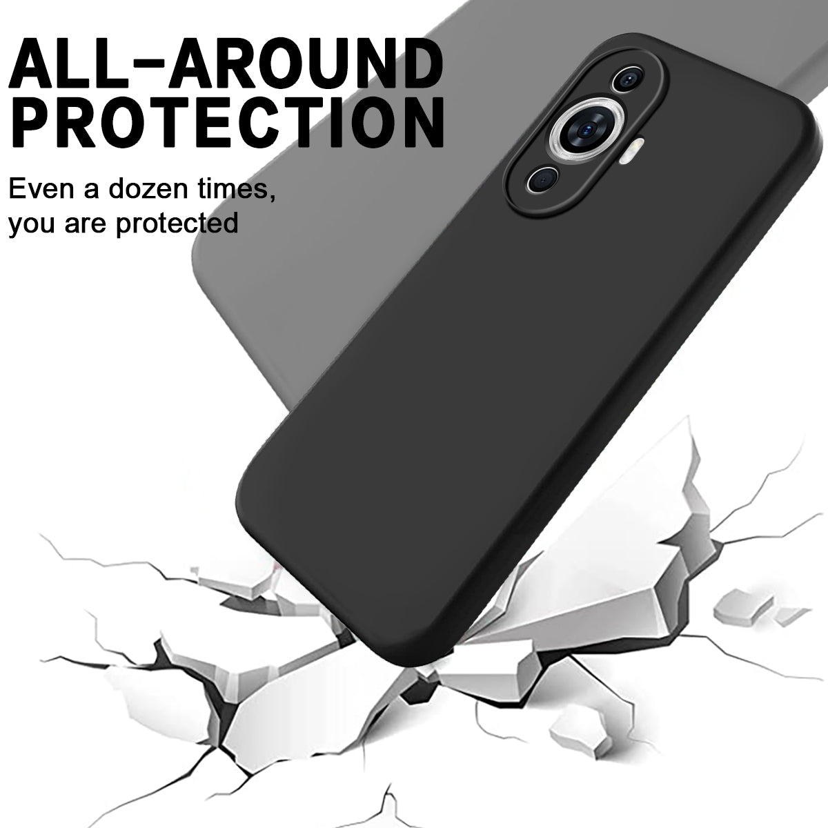 For Huawei nova 12s 4G / nova 11 / nova 12 Lite 4G Liquid Silicone CaseAnti-scratch Phone Cover with Strap