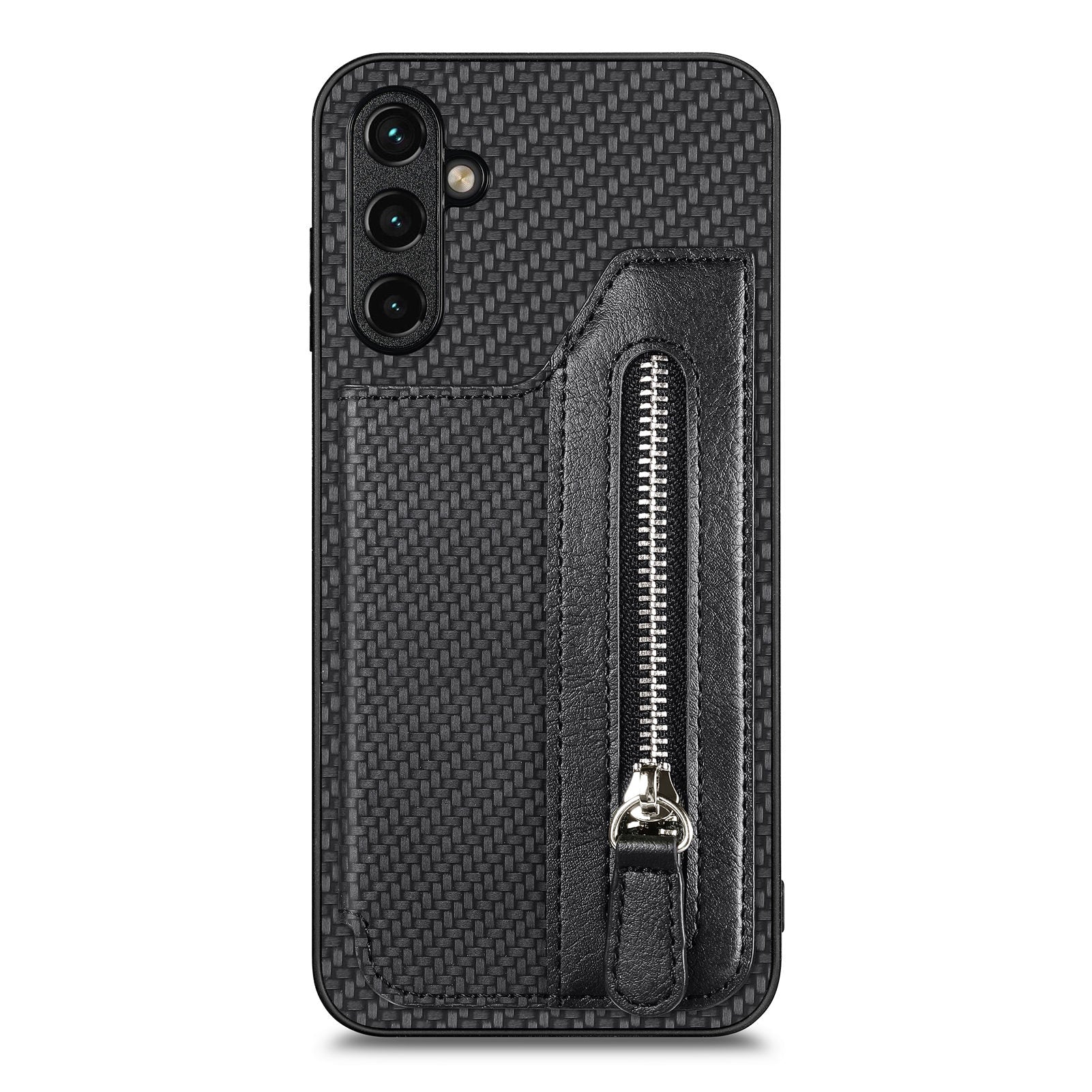 C1-04 For Samsung Galaxy A34 5G Zipper Pocket PU Leather+PC+TPU Case Phone Cover with Card Holder