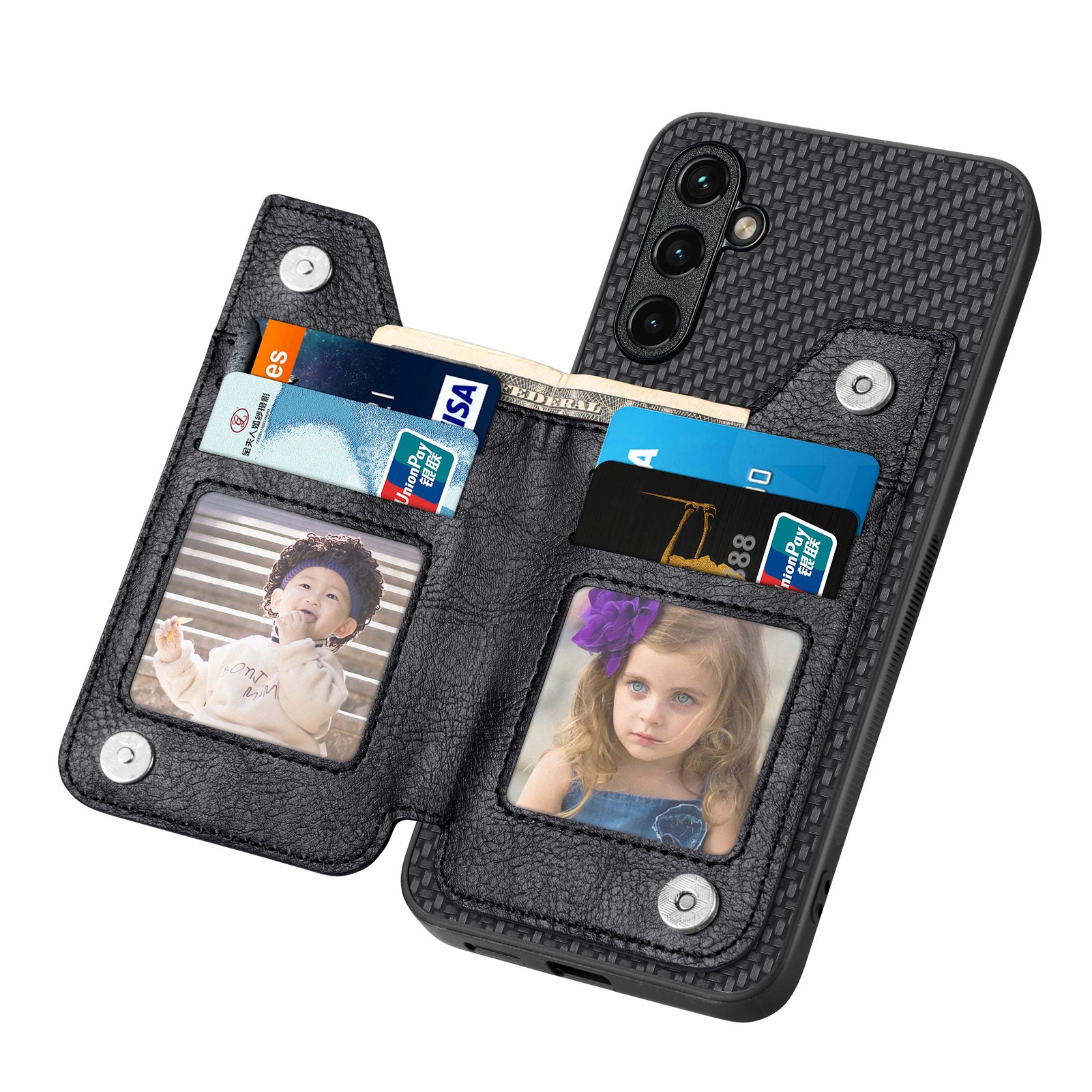 C1-04 For Samsung Galaxy A34 5G Zipper Pocket PU Leather+PC+TPU Case Phone Cover with Card Holder