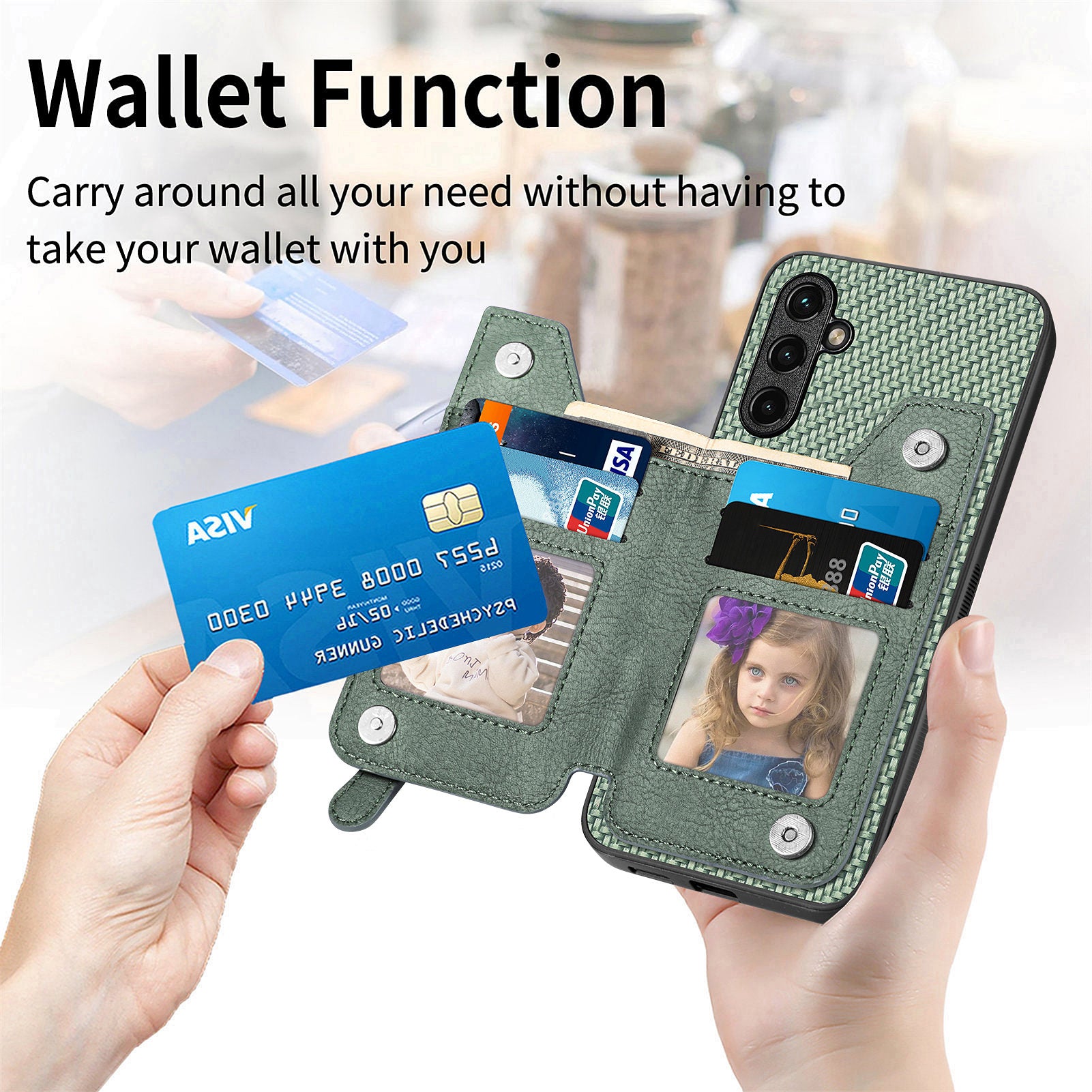 C1-04 For Samsung Galaxy A34 5G Zipper Pocket PU Leather+PC+TPU Case Phone Cover with Card Holder