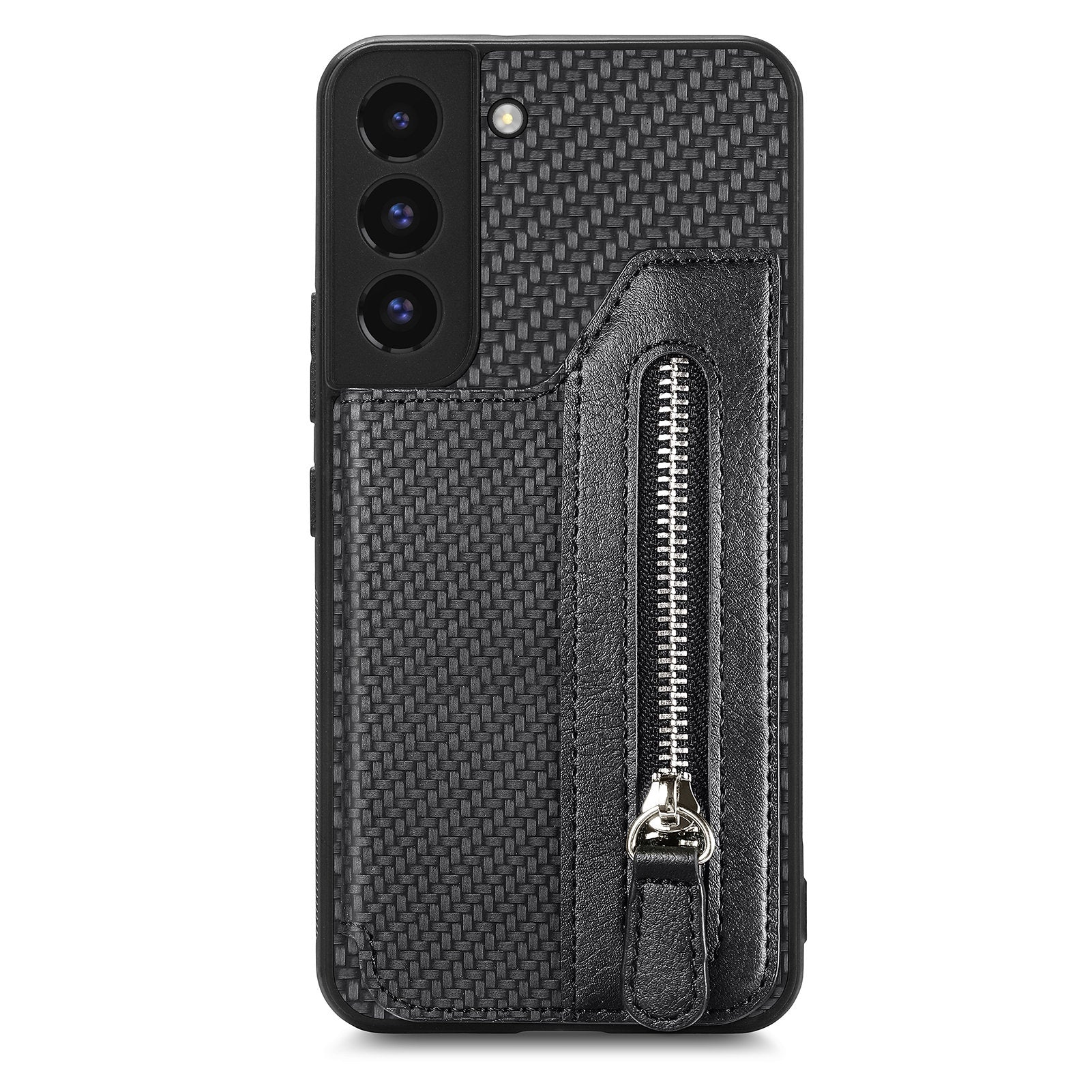 C1-04 For Samsung Galaxy S22 5G Wallet Case Anti-Drop Kickstand PU+PC+TPU Phone Cover