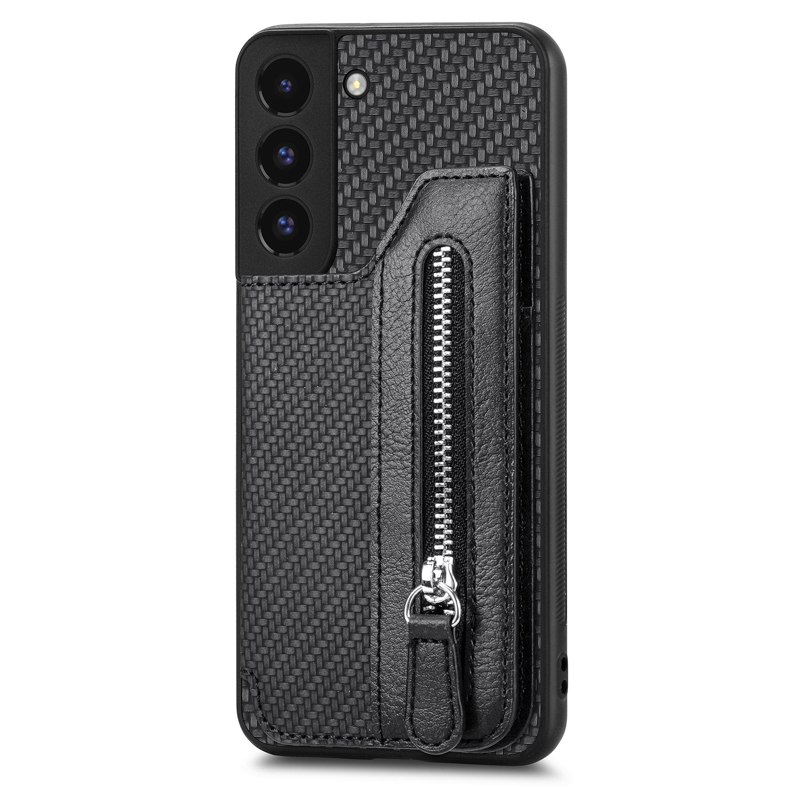 C1-04 For Samsung Galaxy S22 5G Wallet Case Anti-Drop Kickstand PU+PC+TPU Phone Cover