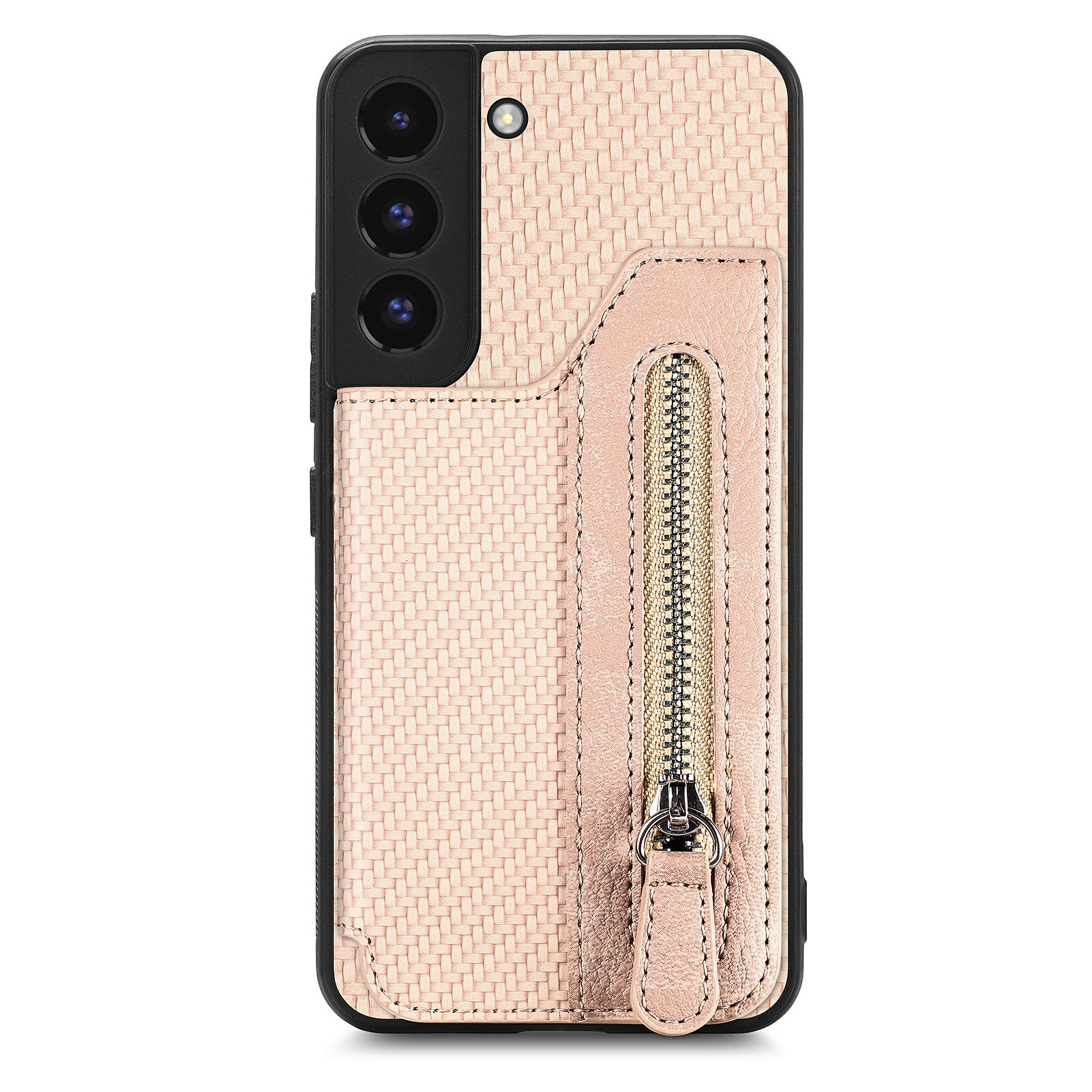 C1-04 For Samsung Galaxy S22 5G Wallet Case Anti-Drop Kickstand PU+PC+TPU Phone Cover