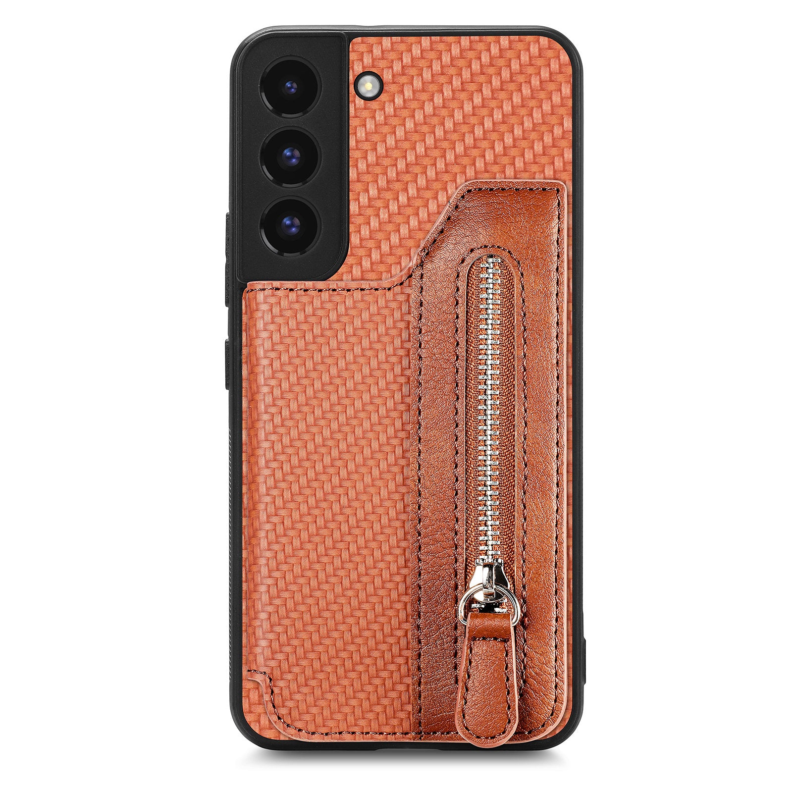 C1-04 For Samsung Galaxy S22 5G Wallet Case Anti-Drop Kickstand PU+PC+TPU Phone Cover
