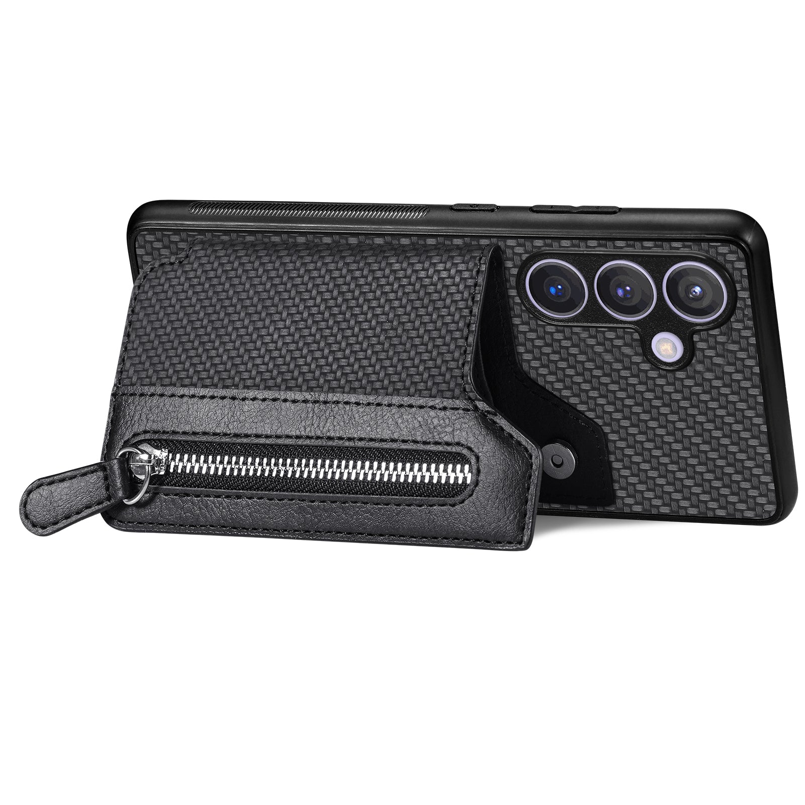 C1-04 For Samsung Galaxy S24+ Case Kickstand PU+PC+TPU Wallet Phone Cover