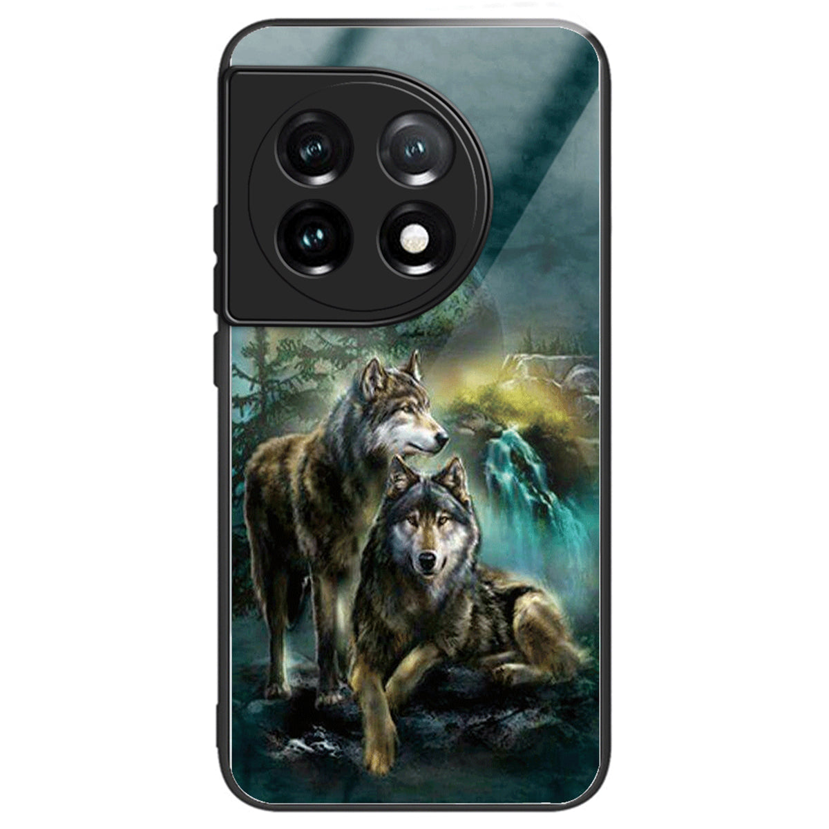 For OnePlus Ace 3 5G / 12R 5G Tempered Glass Case Pattern Printing Phone Cover