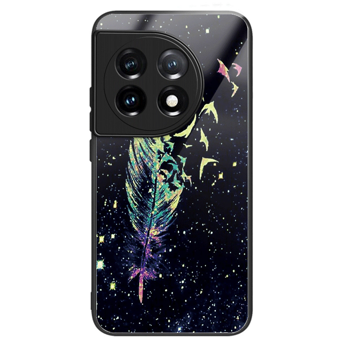 For OnePlus Ace 3 5G / 12R 5G Case Pattern Anti-Scratch Tempered Glass Back Cover