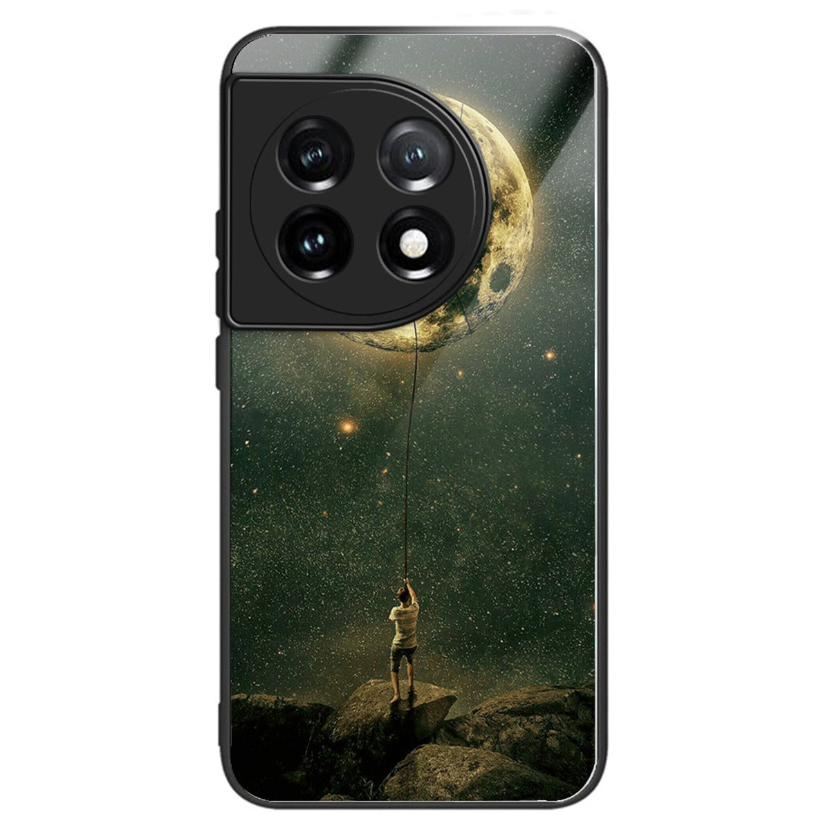 For OnePlus Ace 3 5G / 12R 5G Case Pattern Anti-Scratch Tempered Glass Back Cover