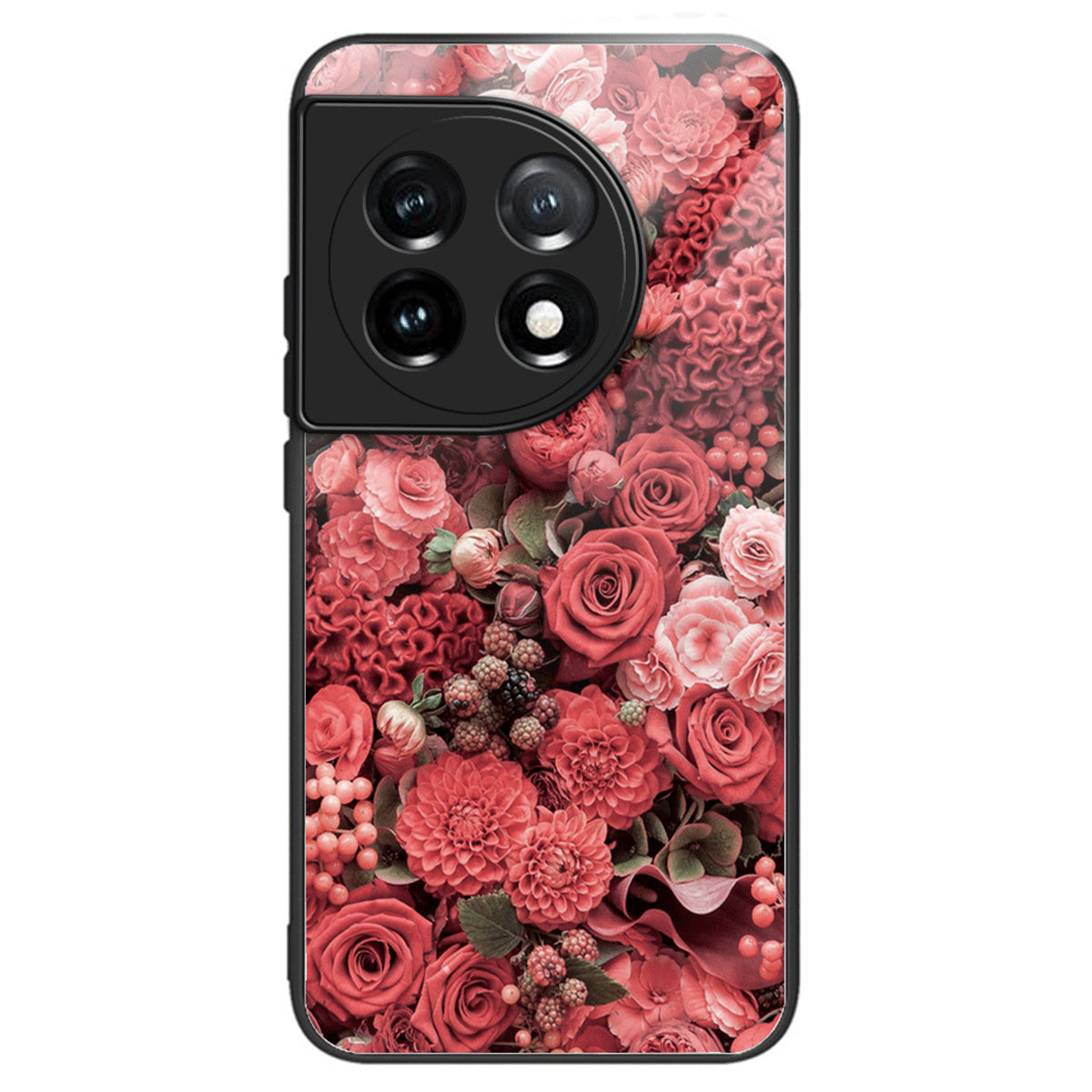 For OnePlus Ace 3 5G / 12R 5G Case Pattern Anti-Scratch Tempered Glass Back Cover