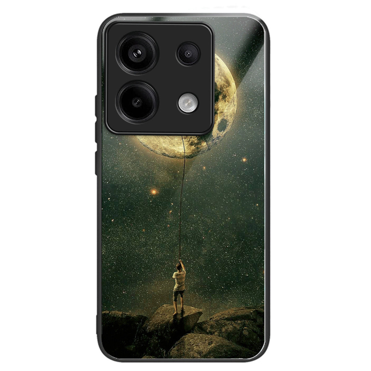 For Xiaomi Redmi Note 13 Pro 5G / Poco X6 5G Case Pattern Tempered Glass+TPU Shockproof Phone Cover
