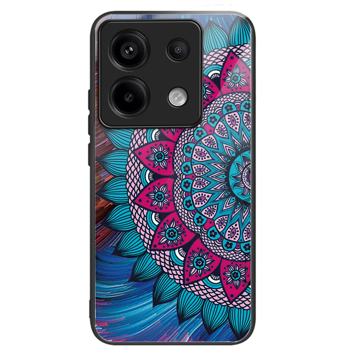 For Xiaomi Redmi Note 13 Pro 5G / Poco X6 5G Case Pattern Tempered Glass+TPU Shockproof Phone Cover