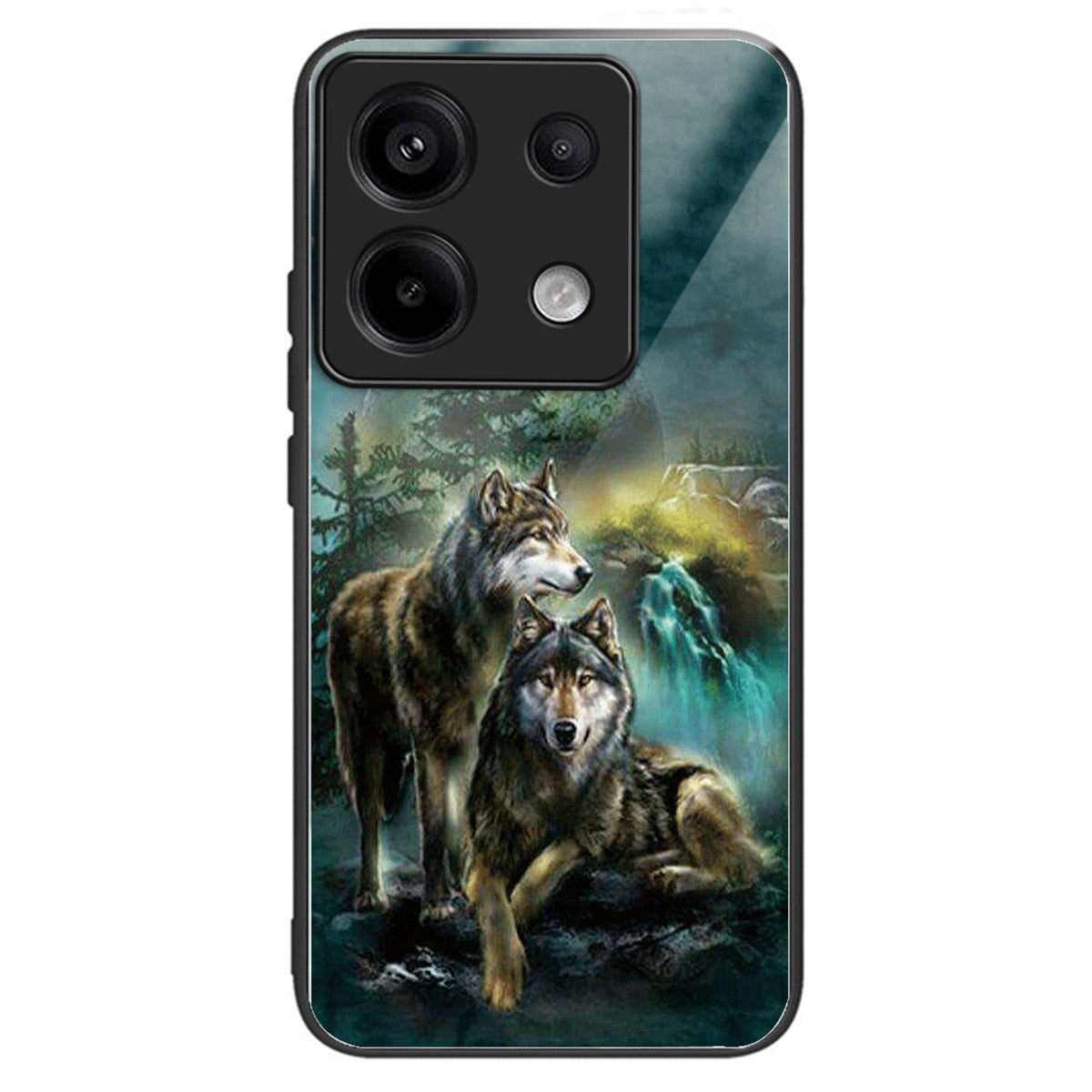 For Xiaomi Redmi Note 13 Pro 5G / Poco X6 5G Case Tempered Glass+TPU Cover Pattern Printing