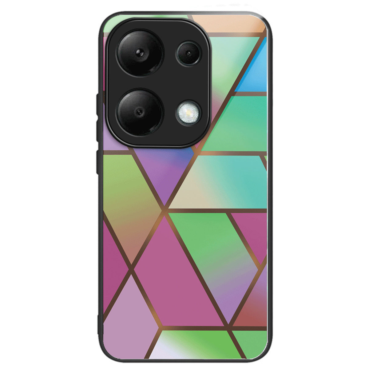 For Xiaomi Redmi Note 13 Pro 4G / Poco M6 Pro 4G Case Marble Pattern Tempered Glass+PC Back TPU Frame Phone Cover