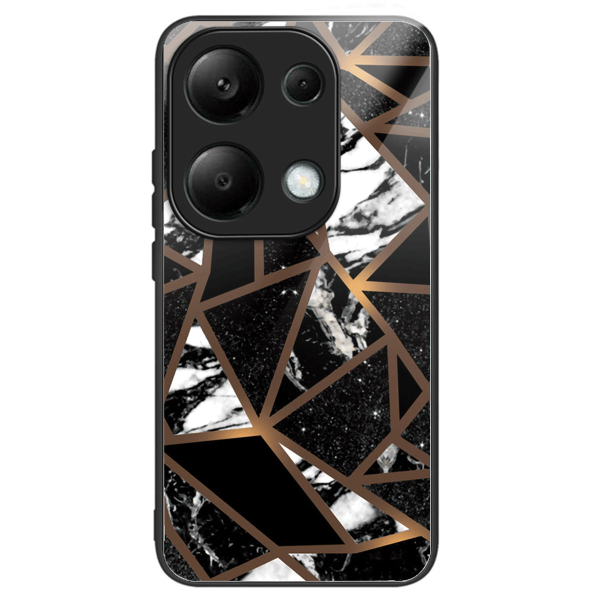 For Xiaomi Redmi Note 13 Pro 4G / Poco M6 Pro 4G Case Marble Pattern Tempered Glass+PC Back TPU Frame Phone Cover