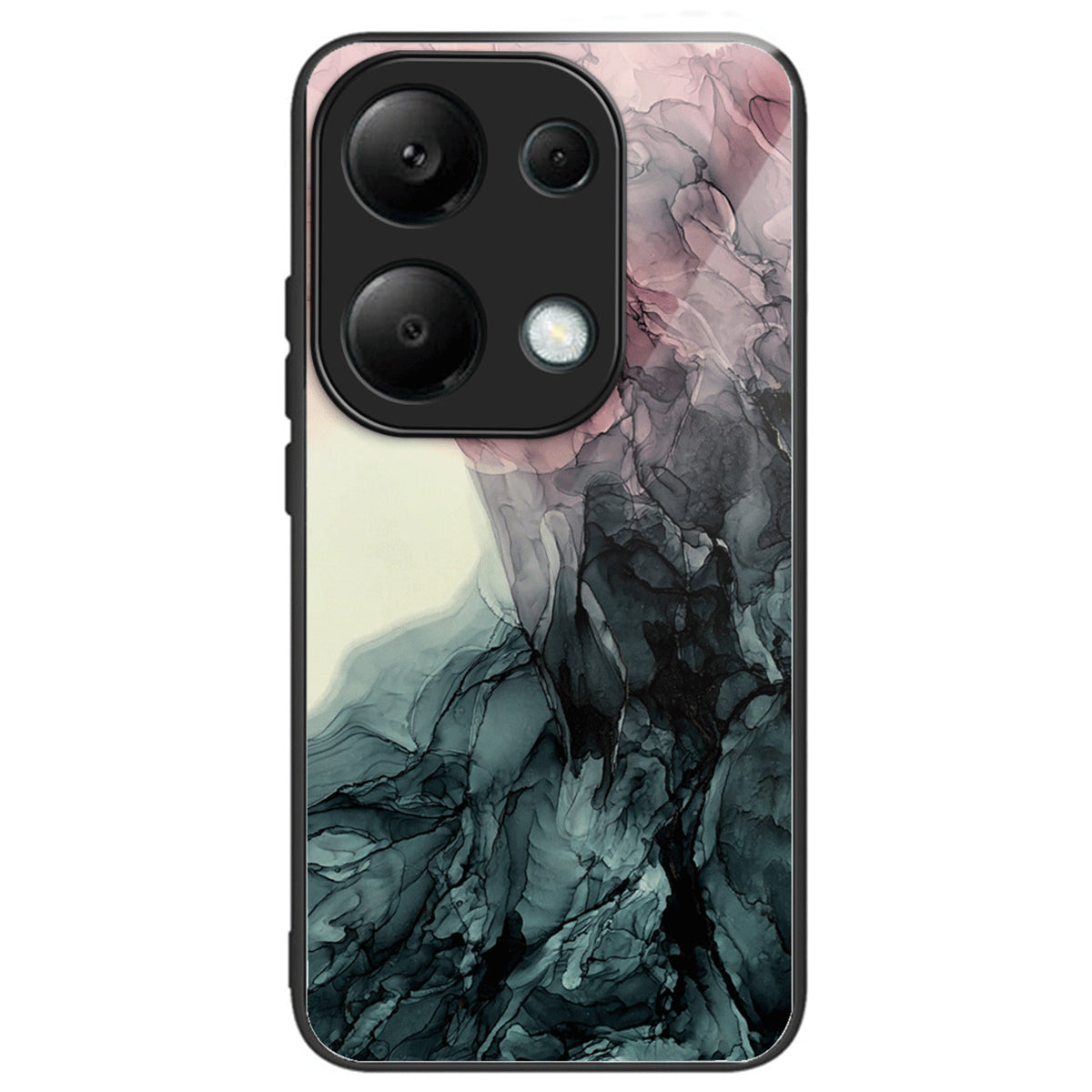 For Xiaomi Redmi Note 13 Pro 4G / Poco M6 Pro 4G Case Marble Pattern Tempered Glass+PC Back TPU Frame Phone Cover