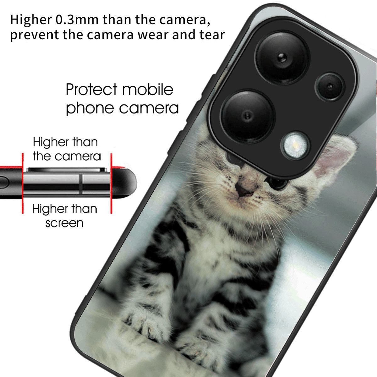 For Xiaomi Redmi Note 13 Pro 4G / Poco M6 Pro 4G Case Pattern Printing Tempered Glass TPU Phone Cover