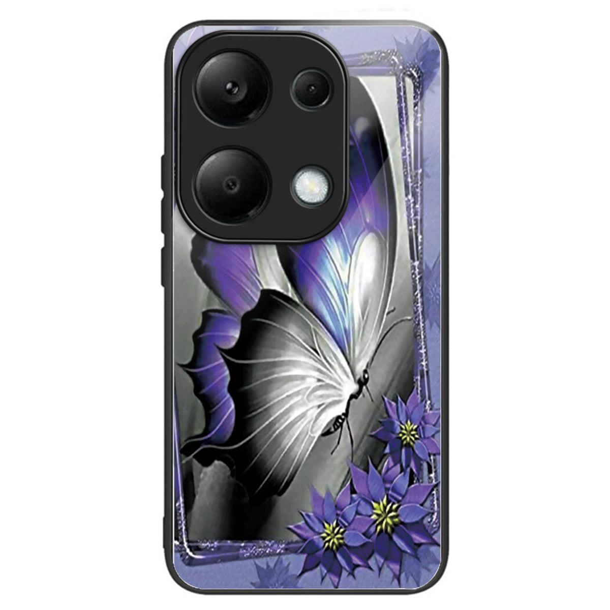 For Xiaomi Redmi Note 13 Pro 4G / Poco M6 Pro 4G Case Pattern Printing Tempered Glass TPU Phone Cover