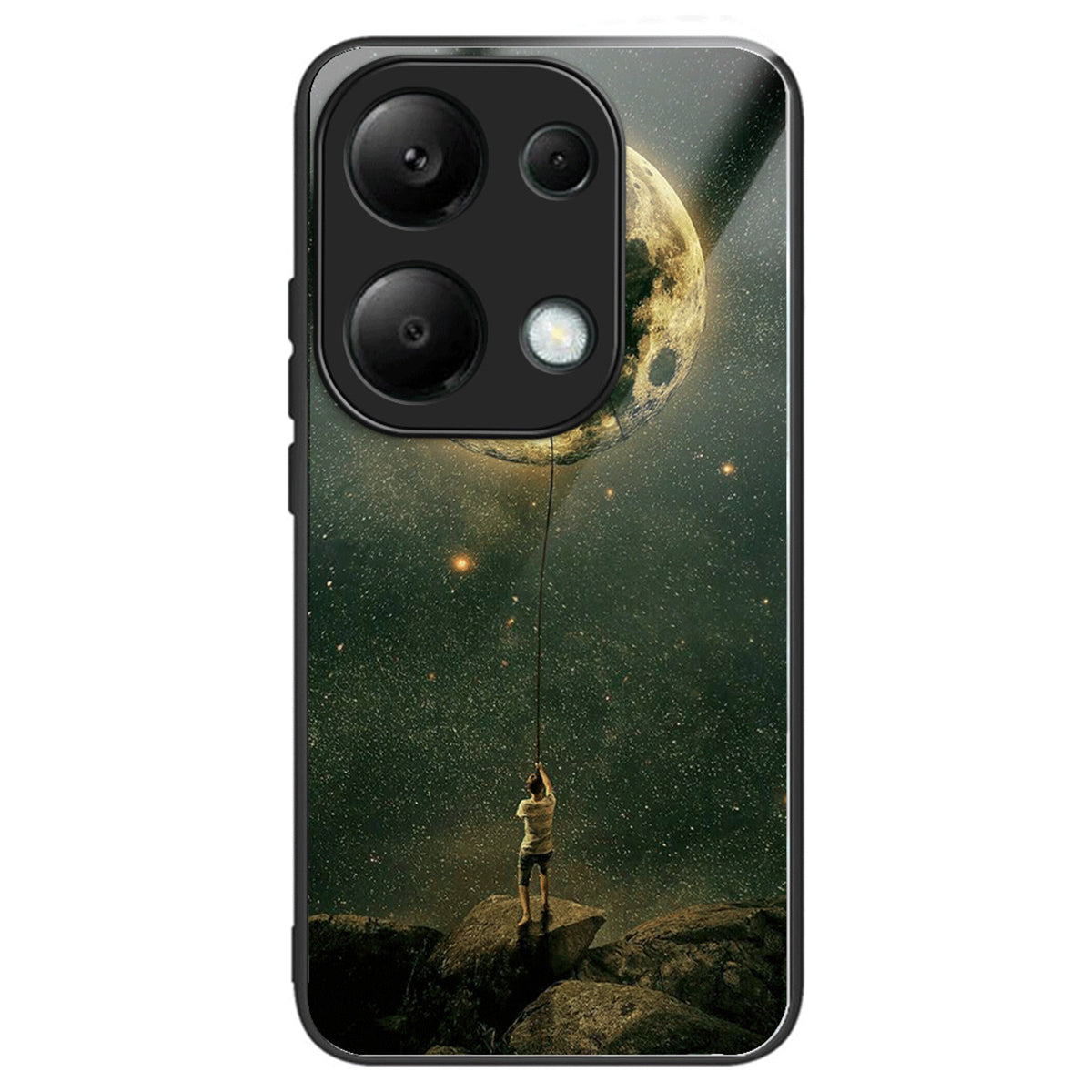 For Xiaomi Redmi Note 13 Pro 4G / Poco M6 Pro 4G Case Pattern Printing Tempered Glass TPU Phone Cover