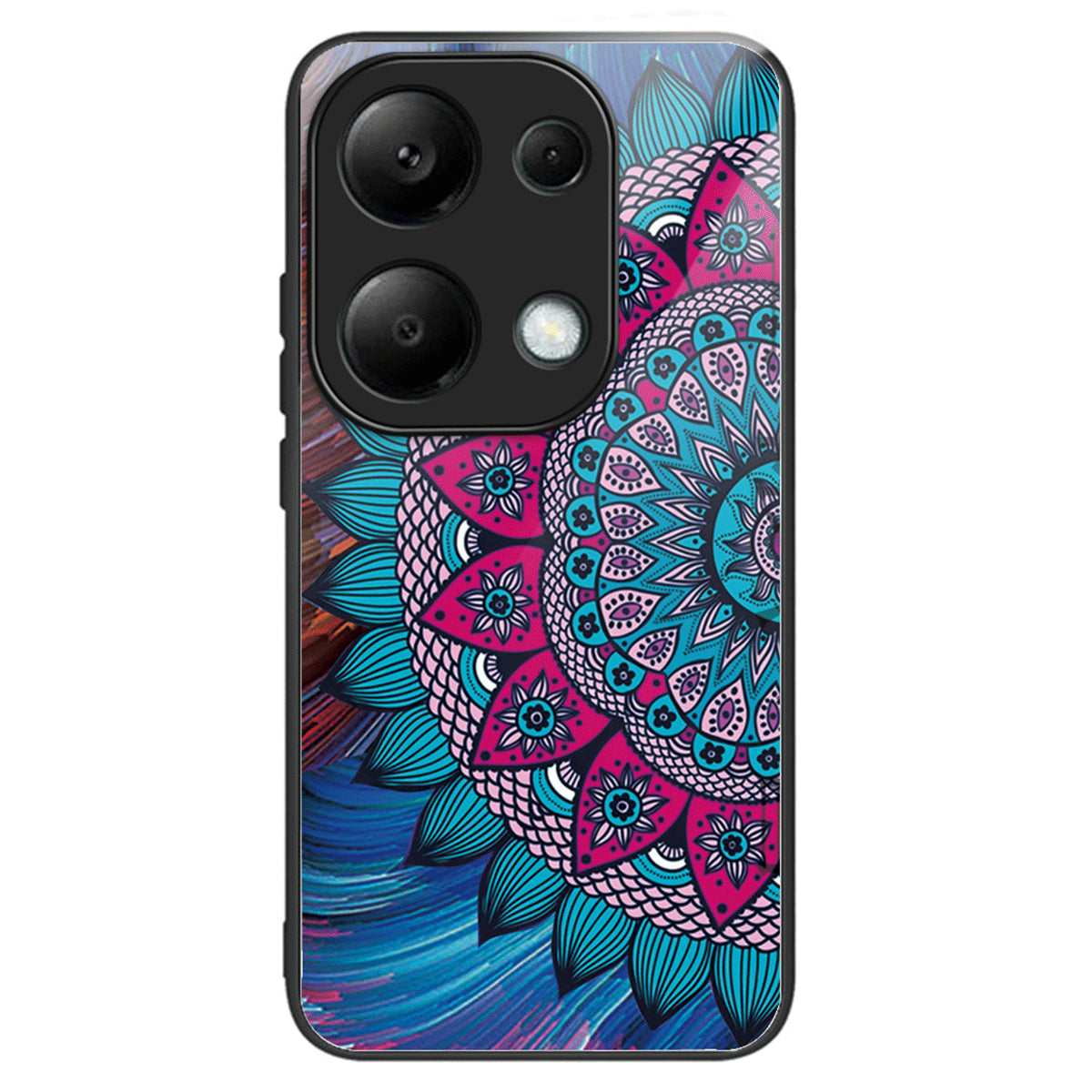 For Xiaomi Redmi Note 13 Pro 4G / Poco M6 Pro 4G Case Pattern Printing Tempered Glass TPU Phone Cover