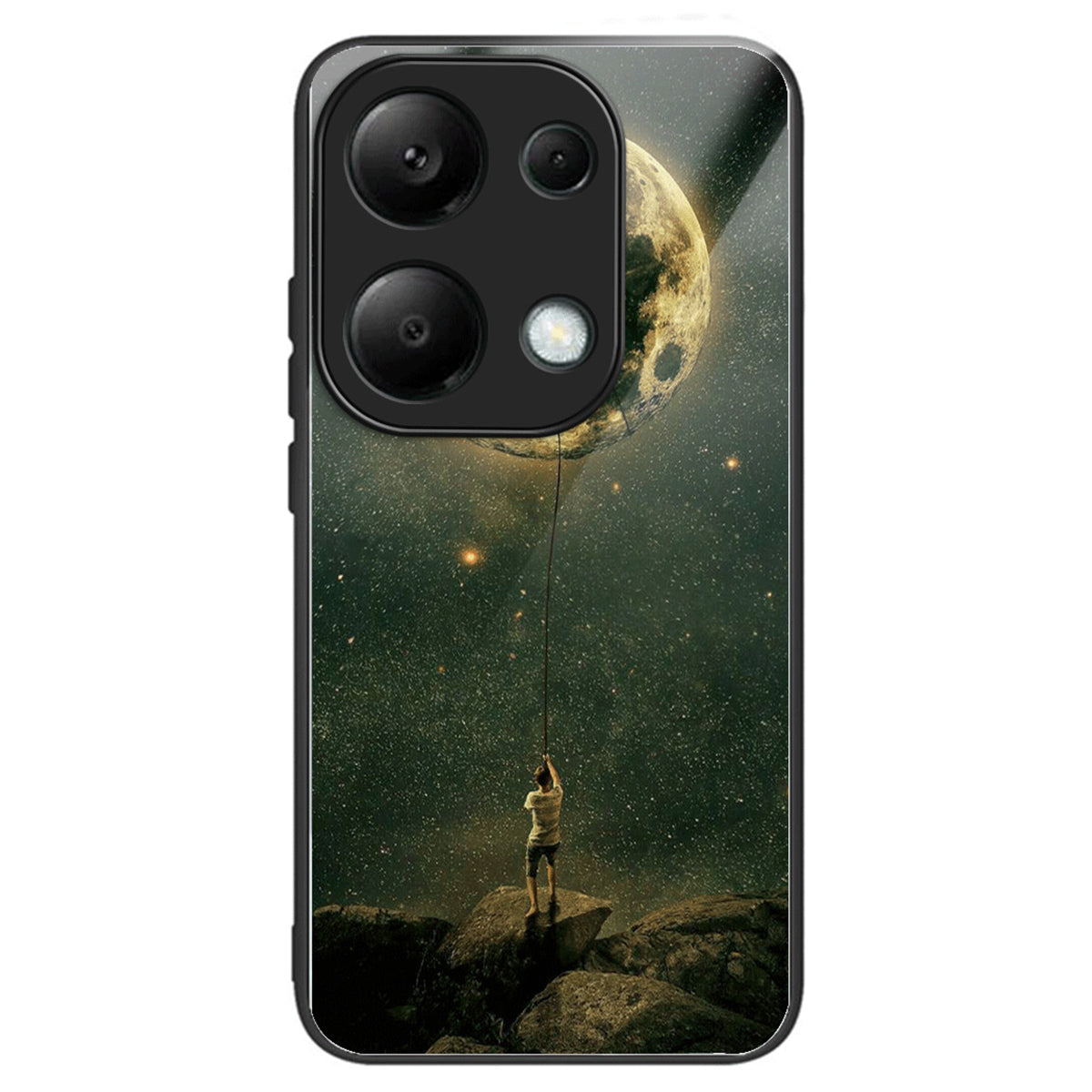 For Xiaomi Redmi Note 13 Pro 4G / Poco M6 Pro 4G Case Pattern Printing Tempered Glass TPU Phone Cover