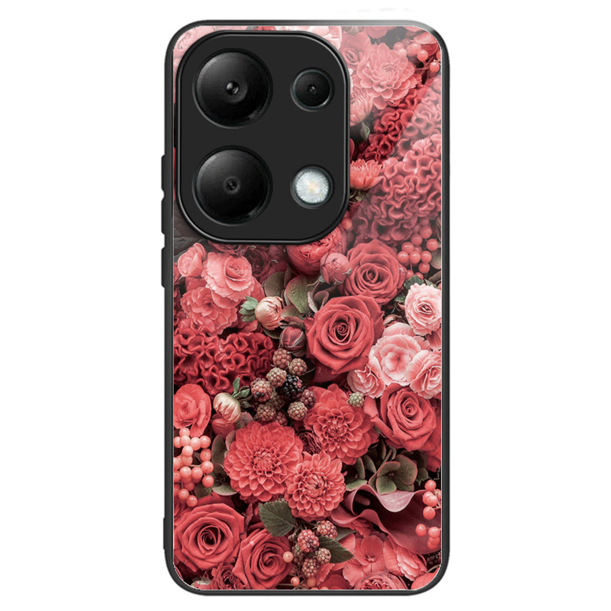 For Xiaomi Redmi Note 13 Pro 4G / Poco M6 Pro 4G Case Pattern Printing Tempered Glass TPU Phone Cover