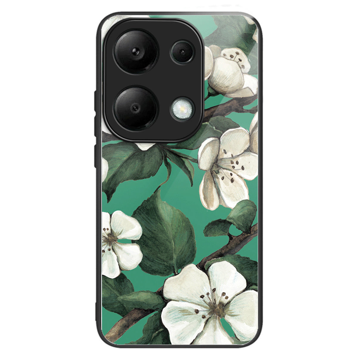 For Xiaomi Redmi Note 13 Pro 4G / Poco M6 Pro 4G Case Pattern Printing Tempered Glass TPU Phone Cover